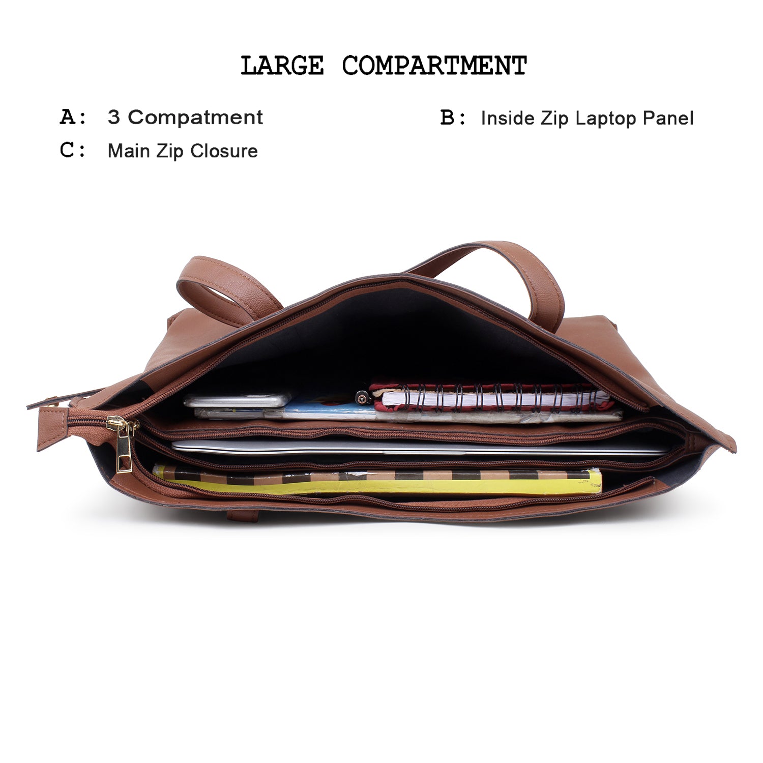 Tan Tote & Laptop Tote Bag for Women
