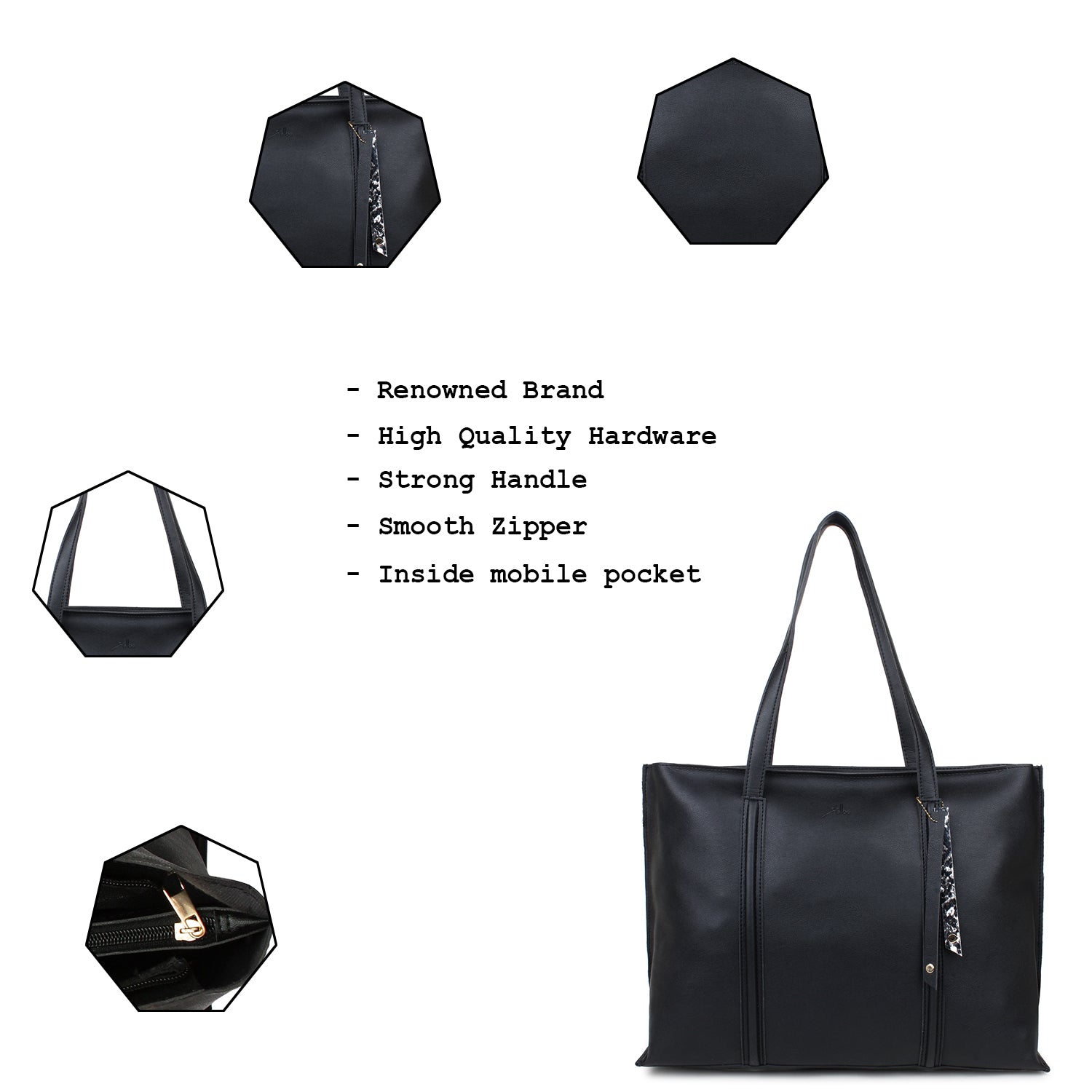 Black Tote & Laptop bag for Women