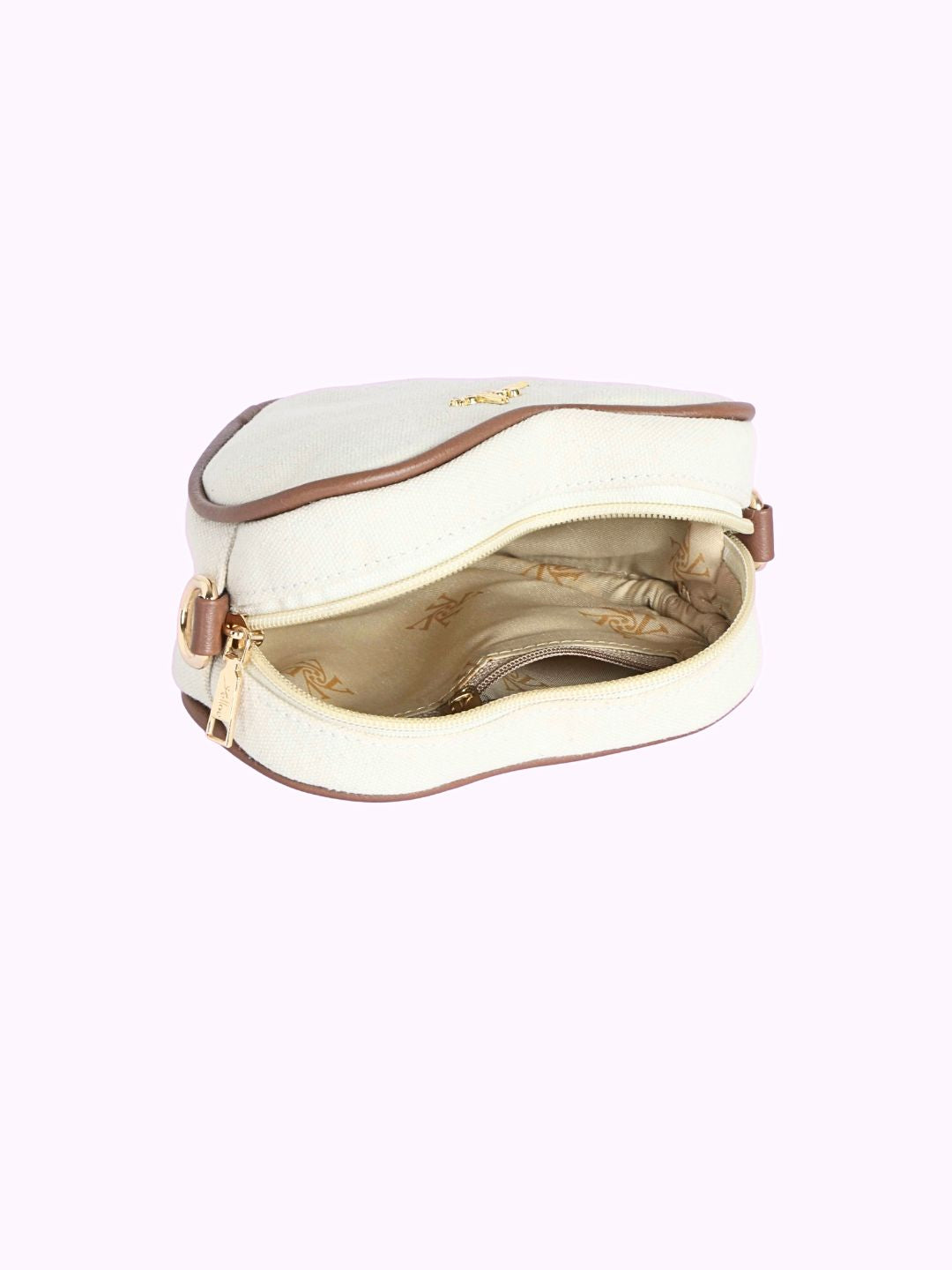 Off White Heart Shaped Small Sling Bag