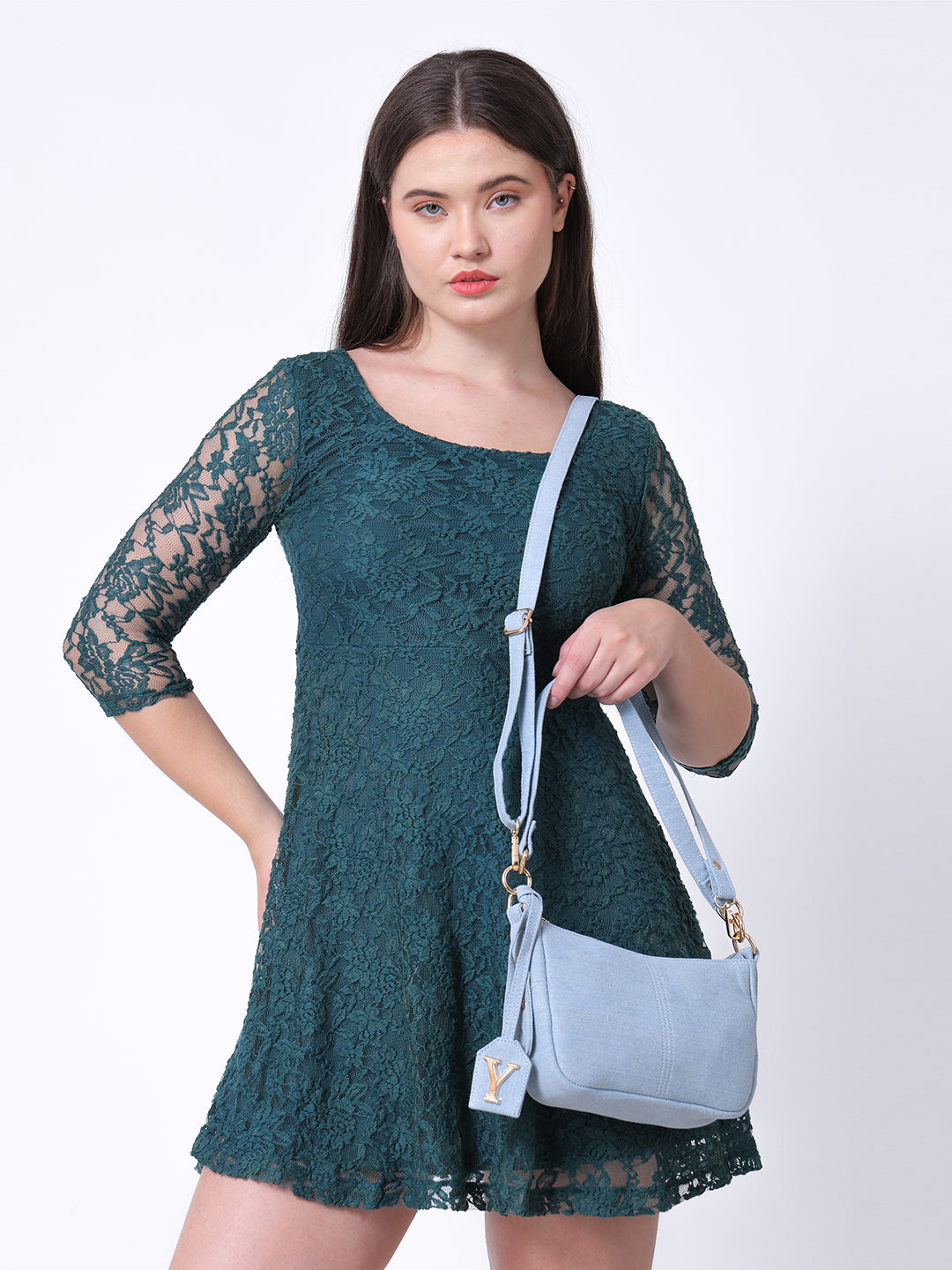 Baguette Bag with Long Sling (Blue)