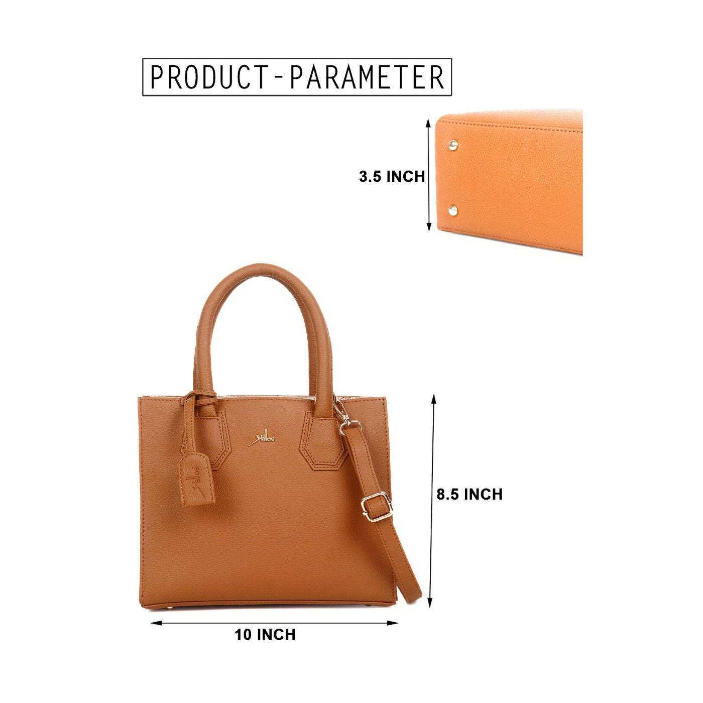 Satchel Handbag multi compartment Tan