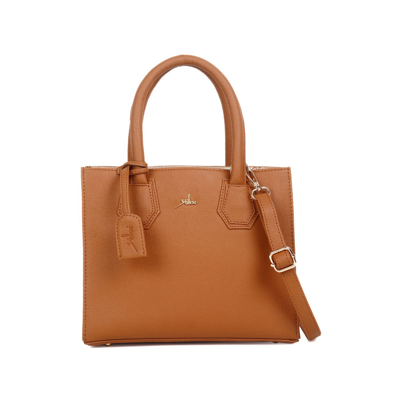 Satchel Handbag multi compartment Tan
