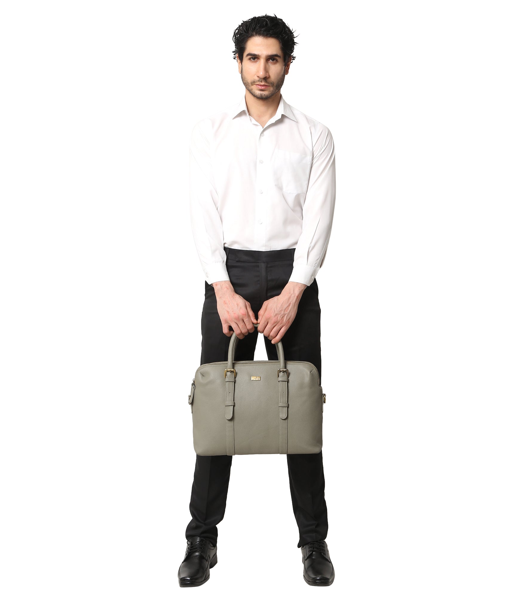 Grey Multicompartment Laptop Bag for Men