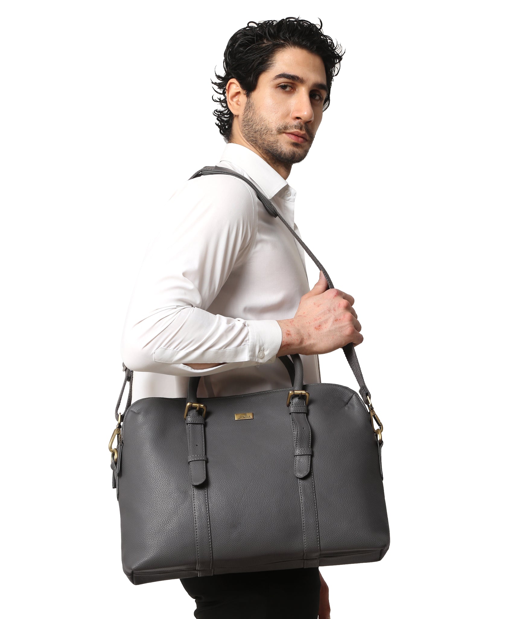 Dark Grey Multicompartment Laptop Bag for Men