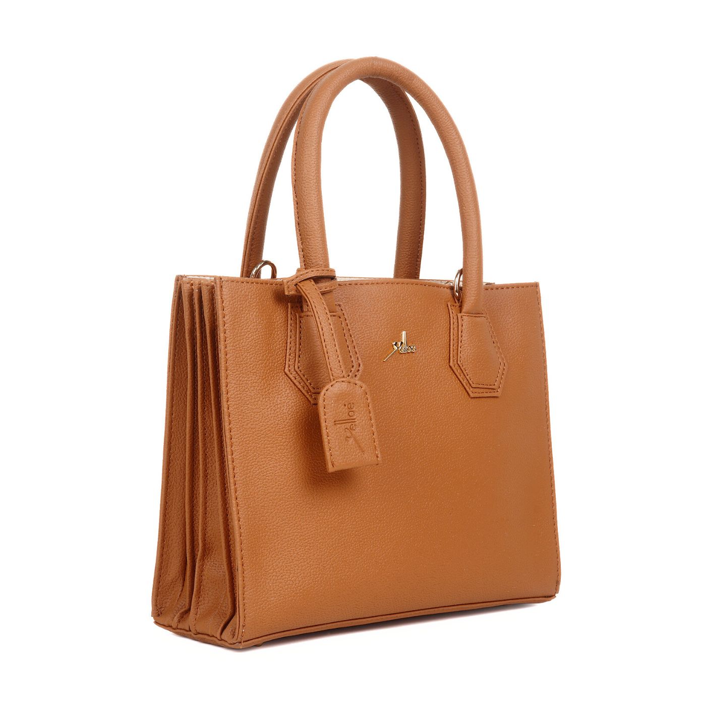 Satchel Handbag multi compartment Tan
