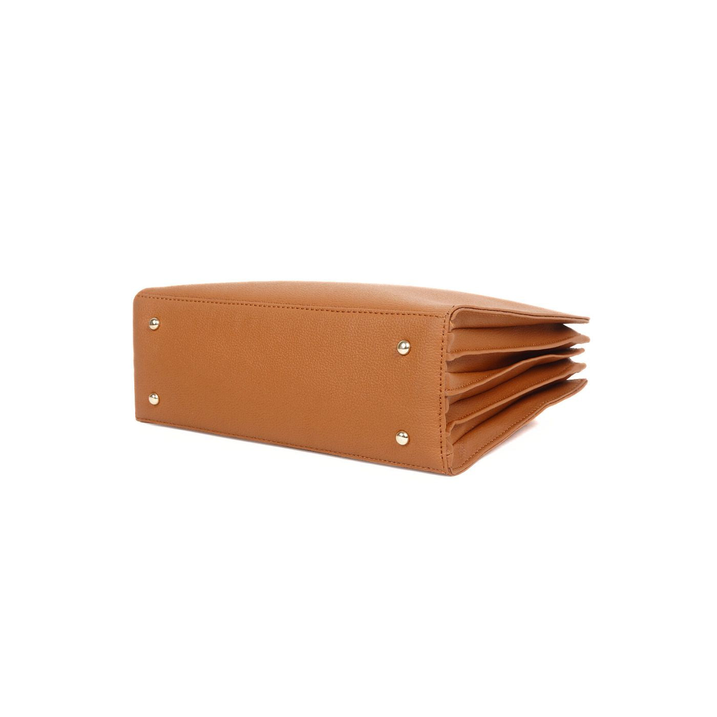 Satchel Handbag multi compartment Tan
