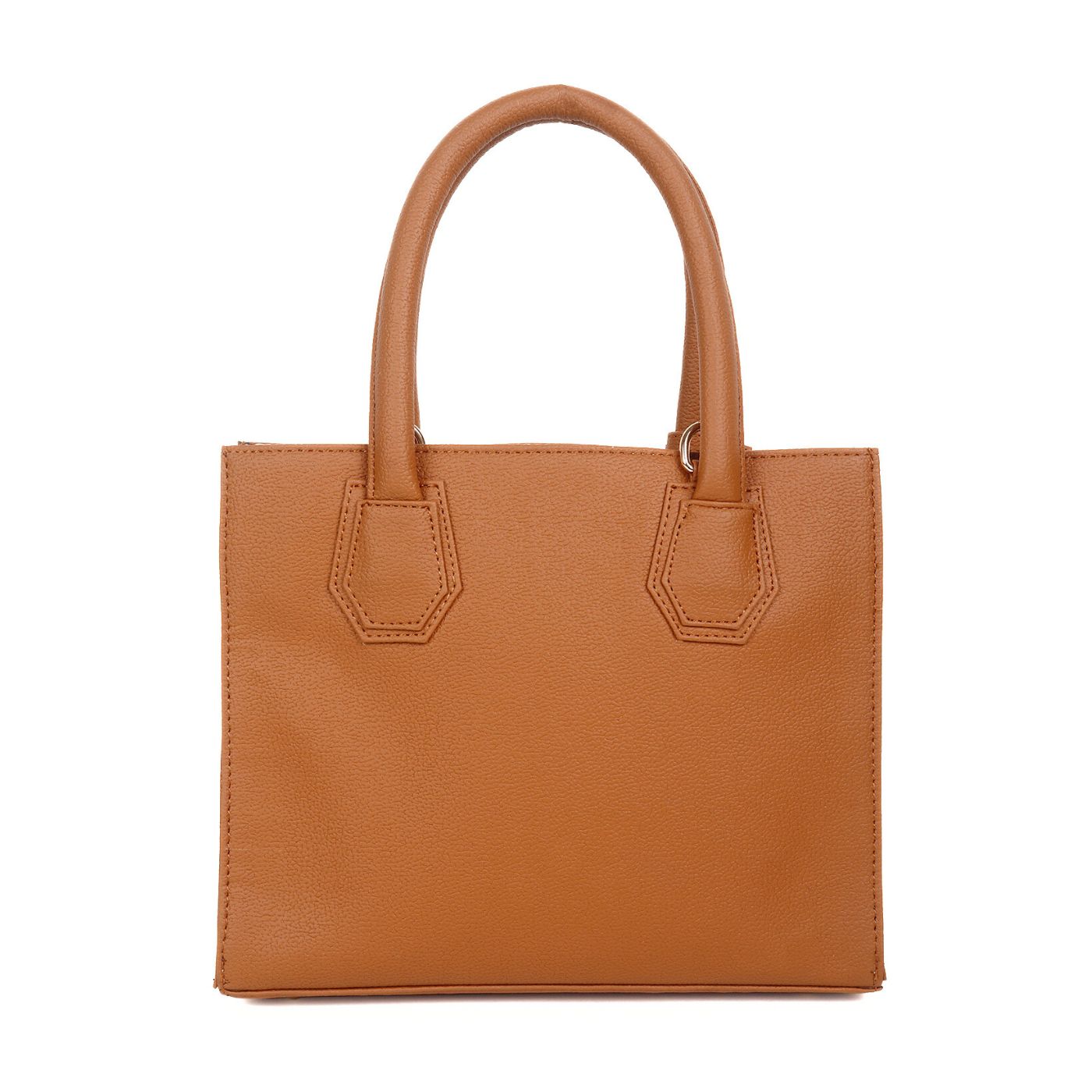 Satchel Handbag multi compartment Tan
