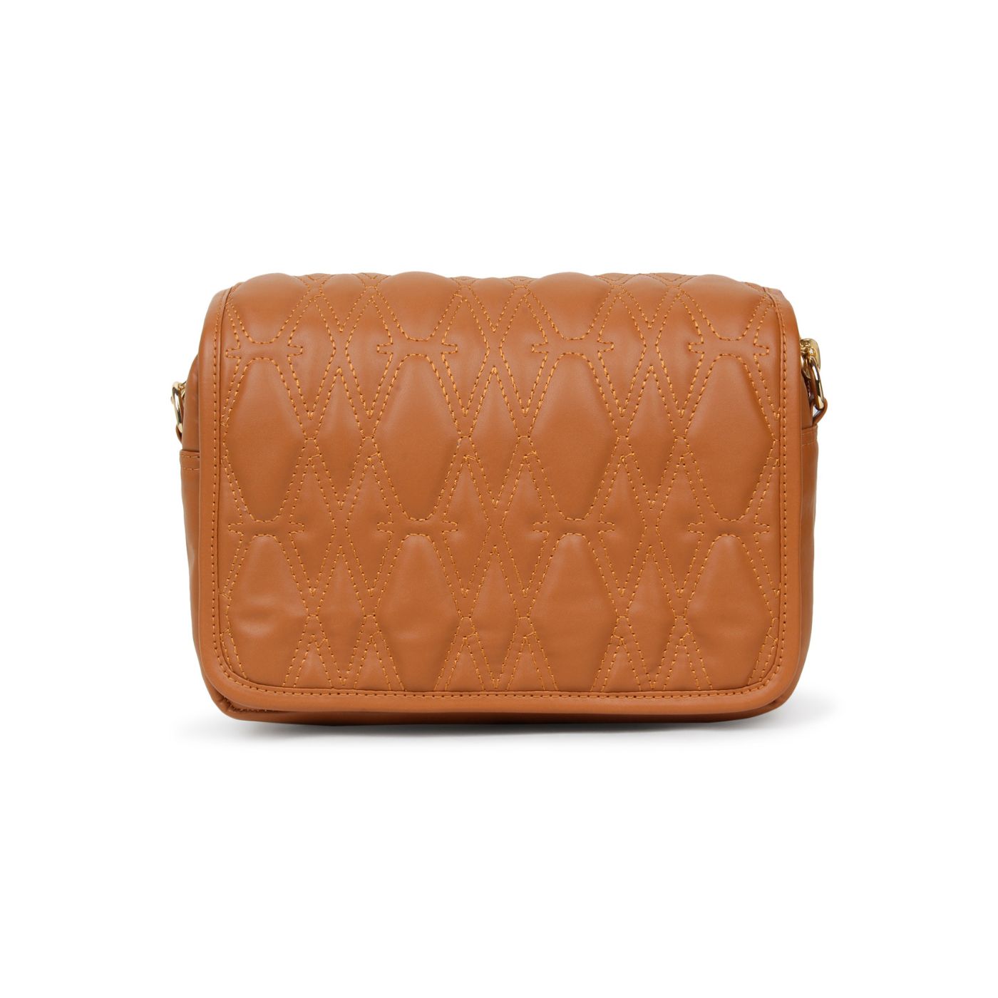 Tan Quilted Medium Sling Bag