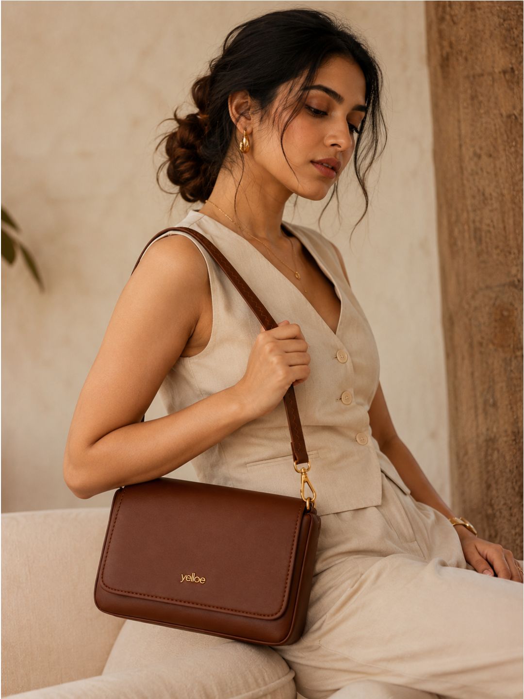 Tan Women's Handbag