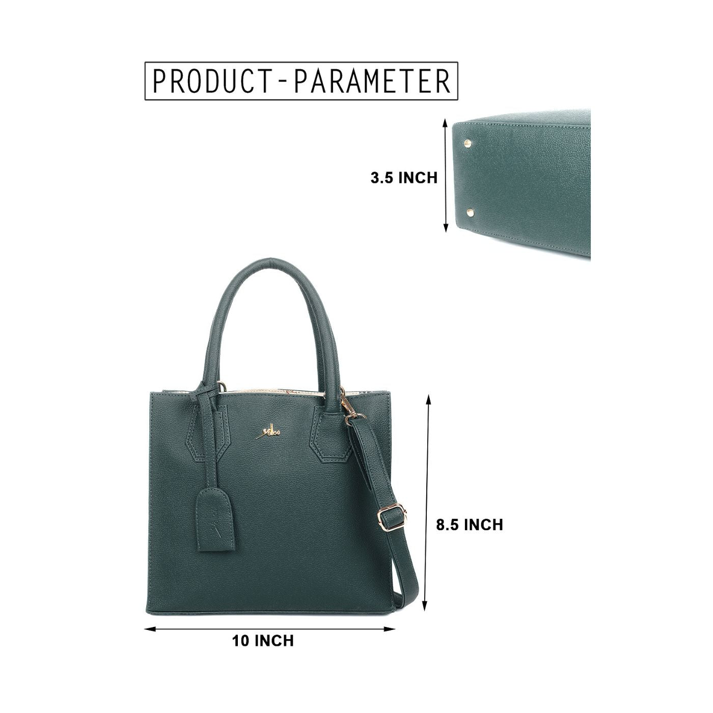 Satchel Handbag multi compartment Green