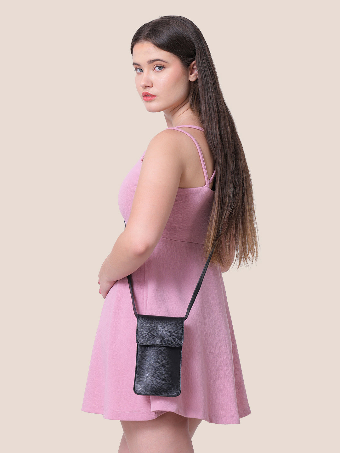 Black Mobile Sling Bag for Women