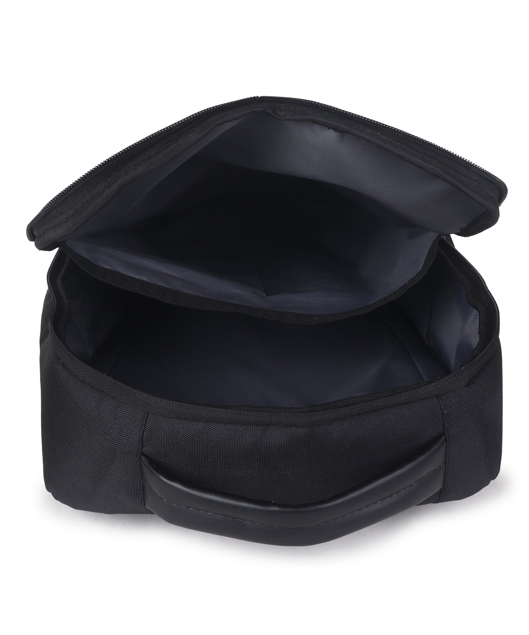 Black Polyester Multicompartment Backpack for Men