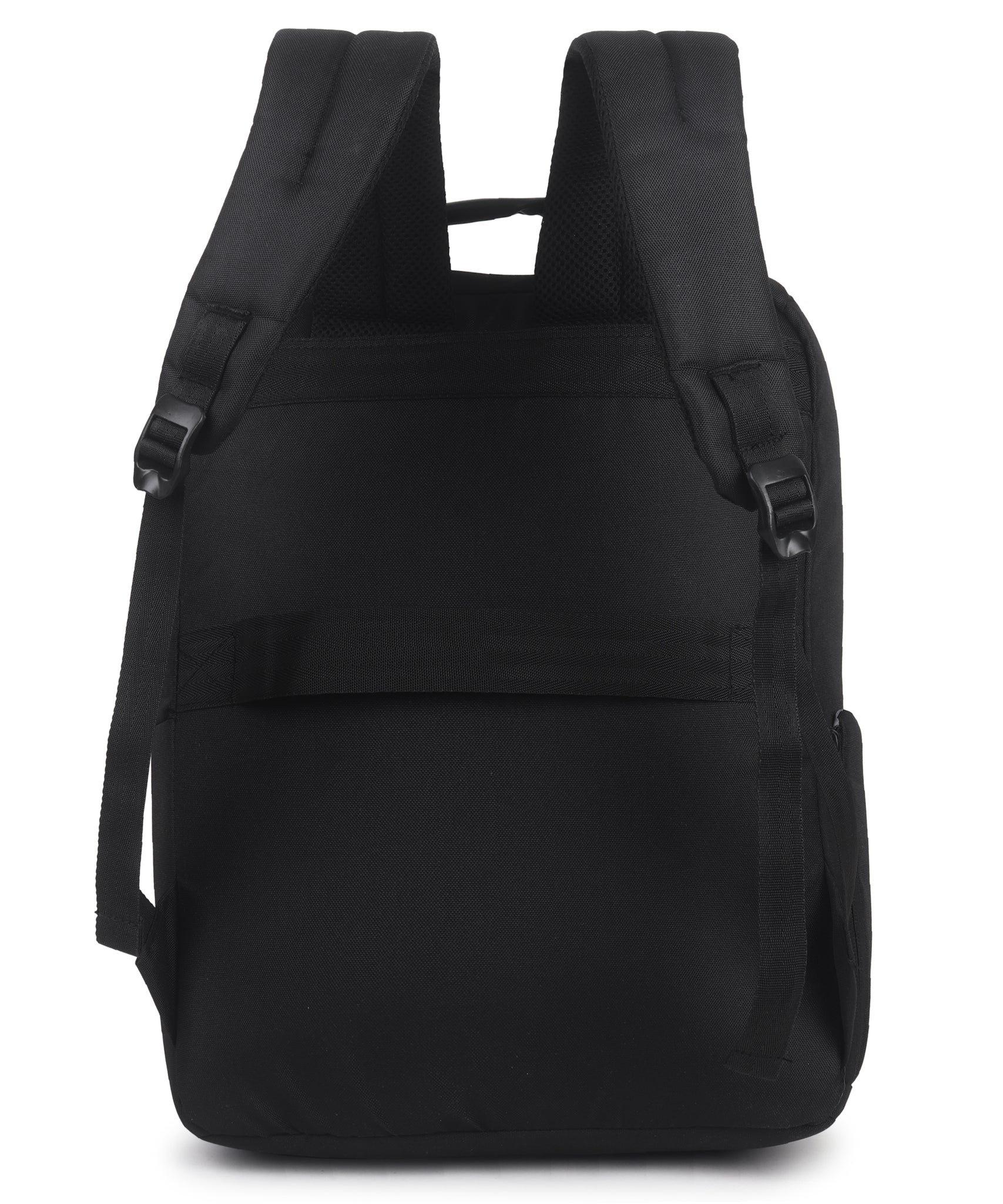 Black Polyester Multicompartment Backpack for Men