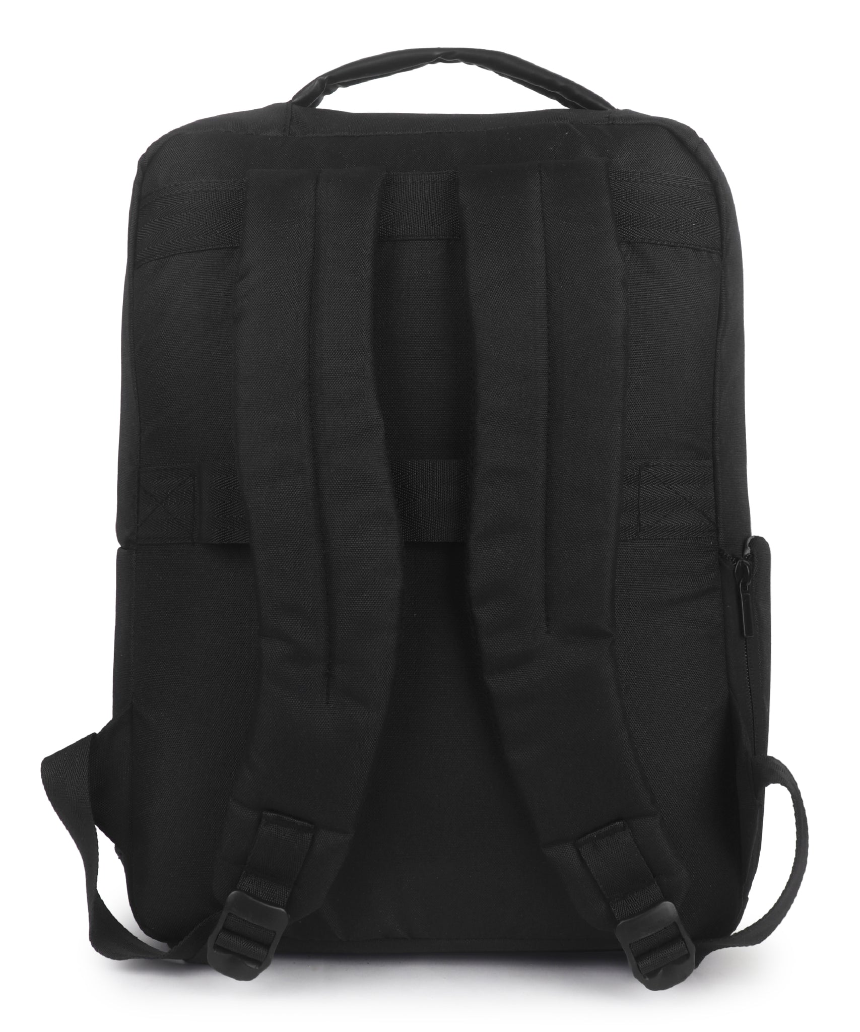 Black Polyester Multicompartment Backpack for Men