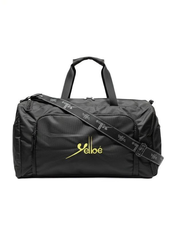 Black Unisex Solid Duffle Bag