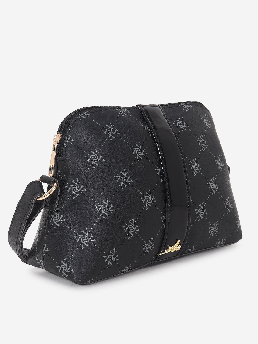 Black Printed Sling bag