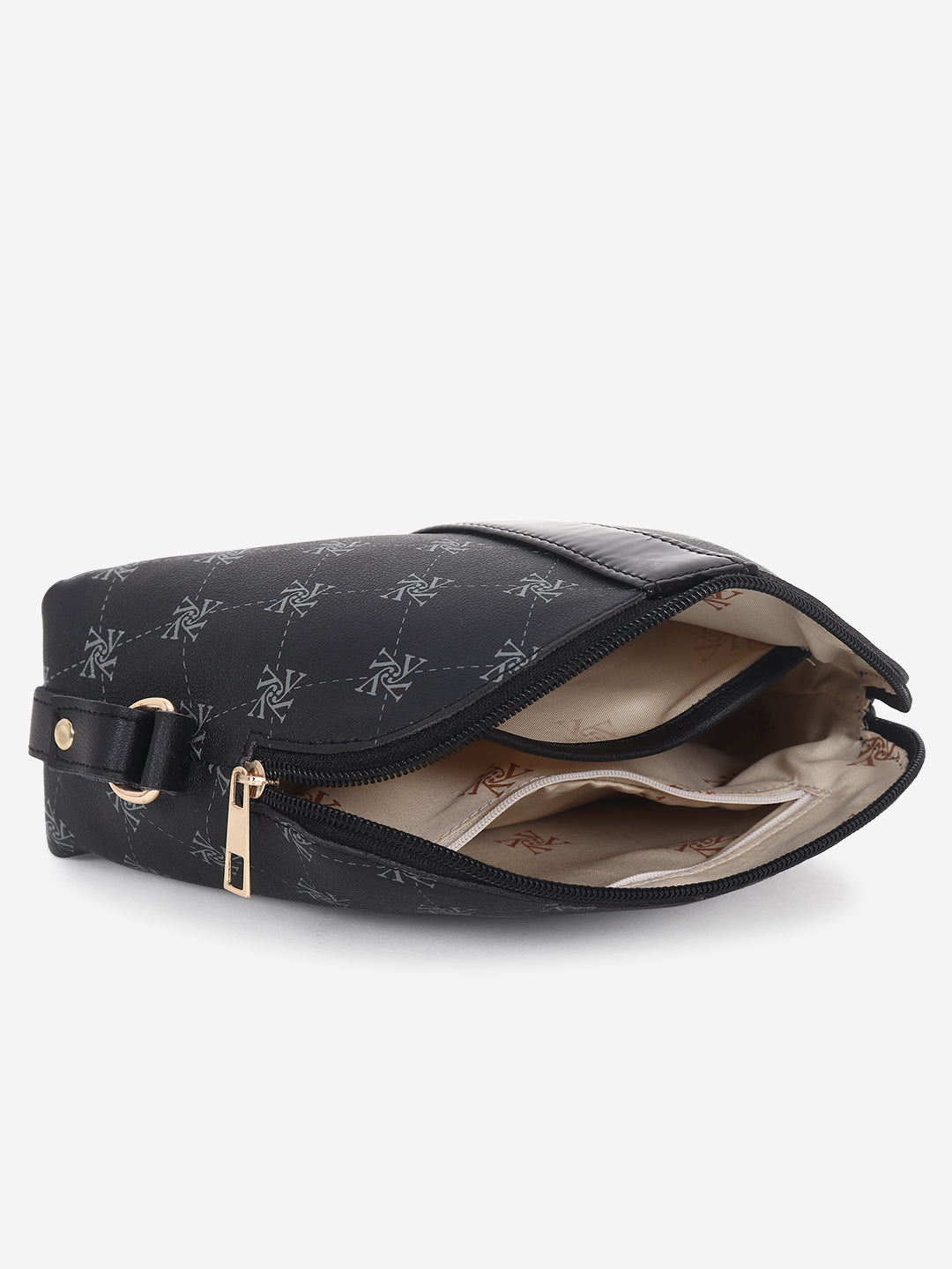 Black Printed Sling bag