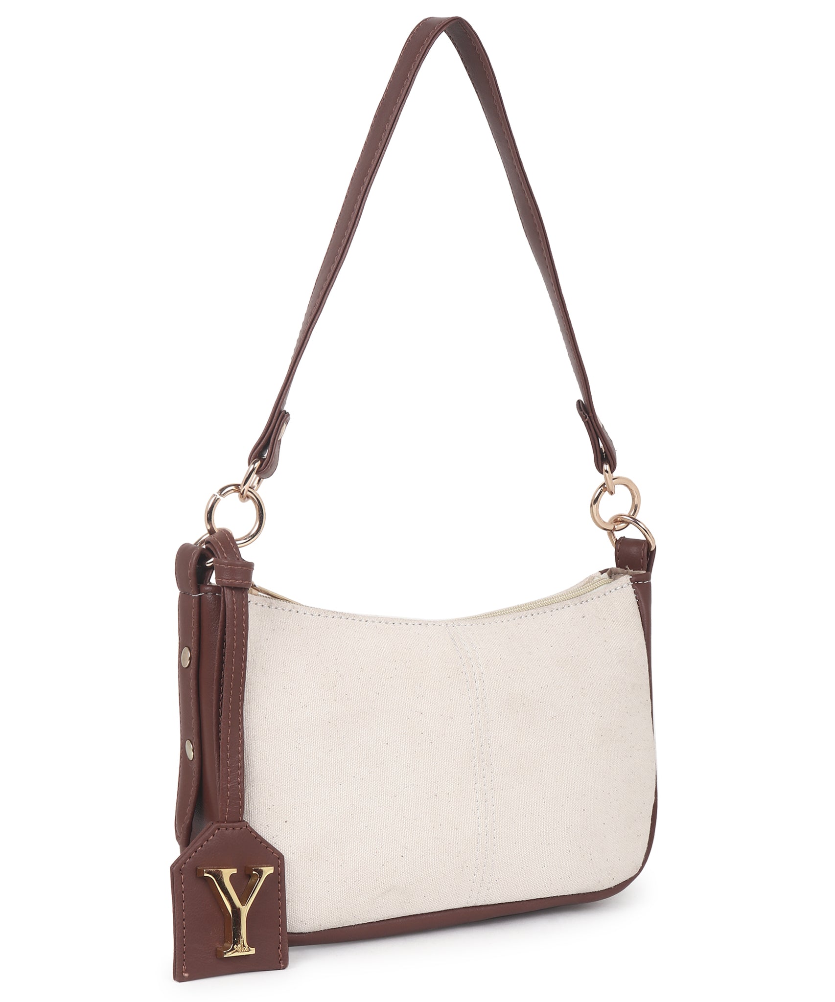 Off White Canvas Sling Bag for Women