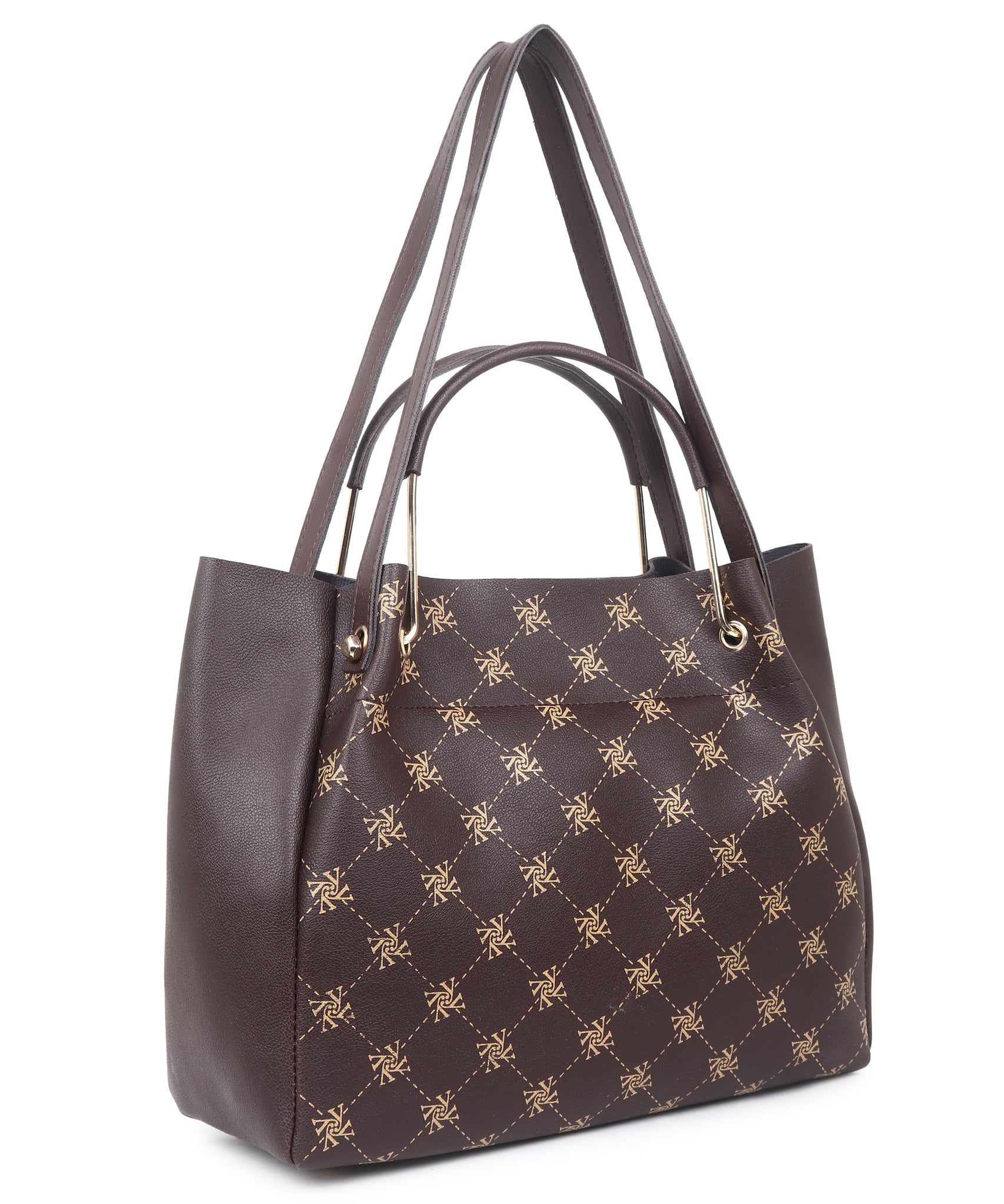 Women Brown Printed Handbag (Pack of 2)