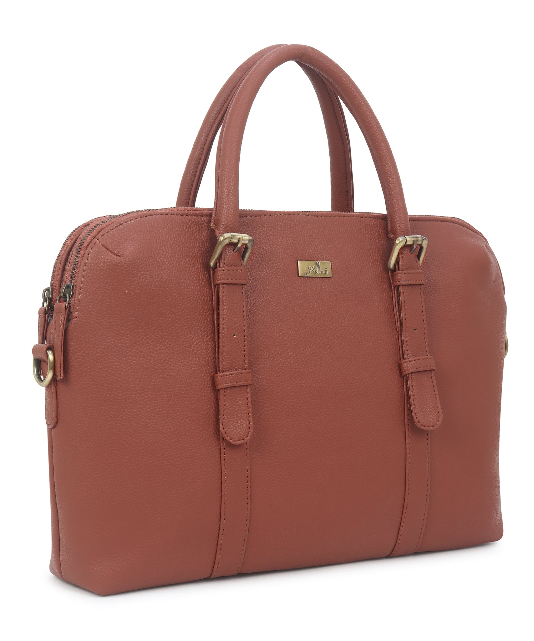 Tan Multicompartment Laptop Bag for Men