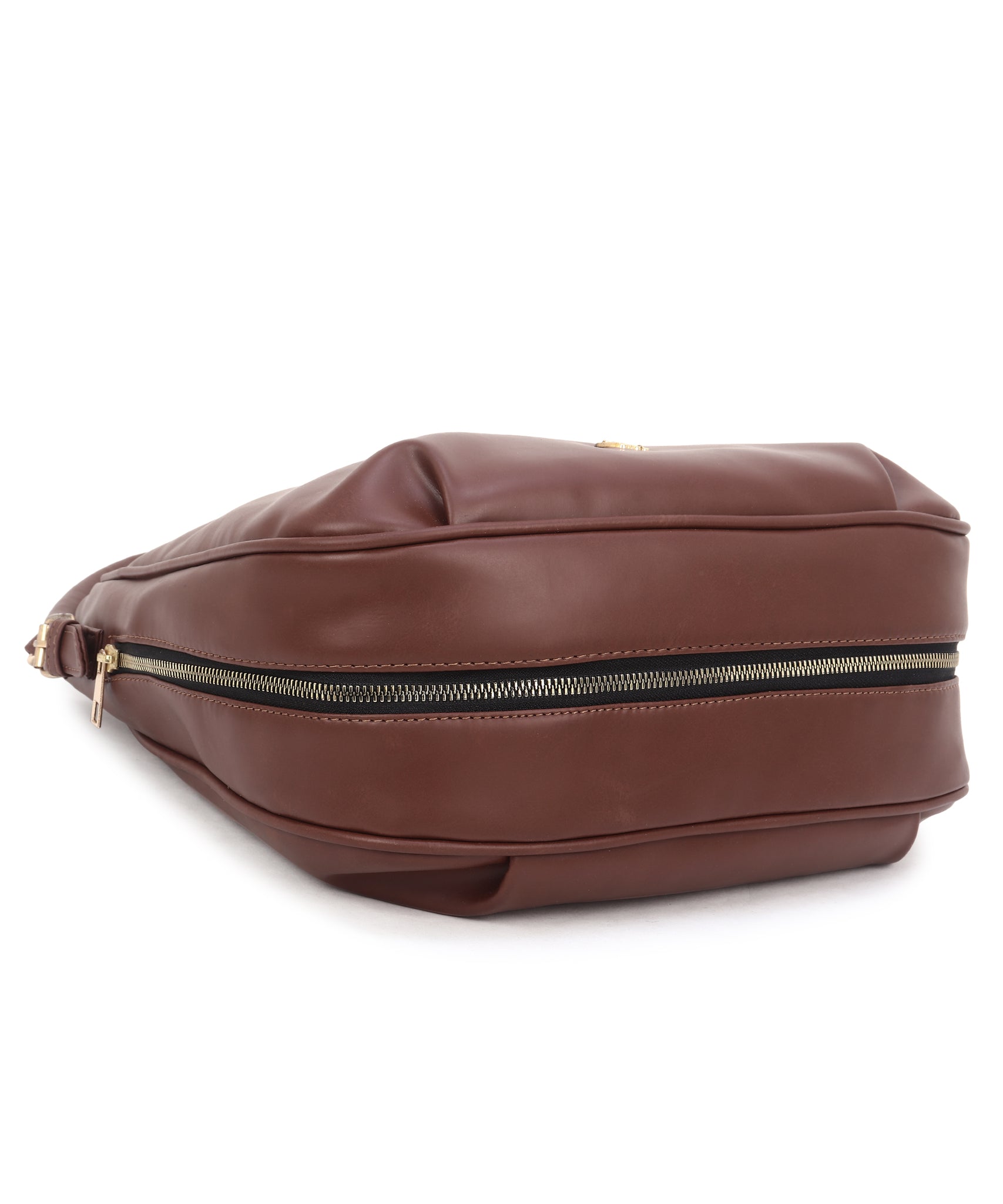 Women Brown Hobo Bag with Expandable Bottom