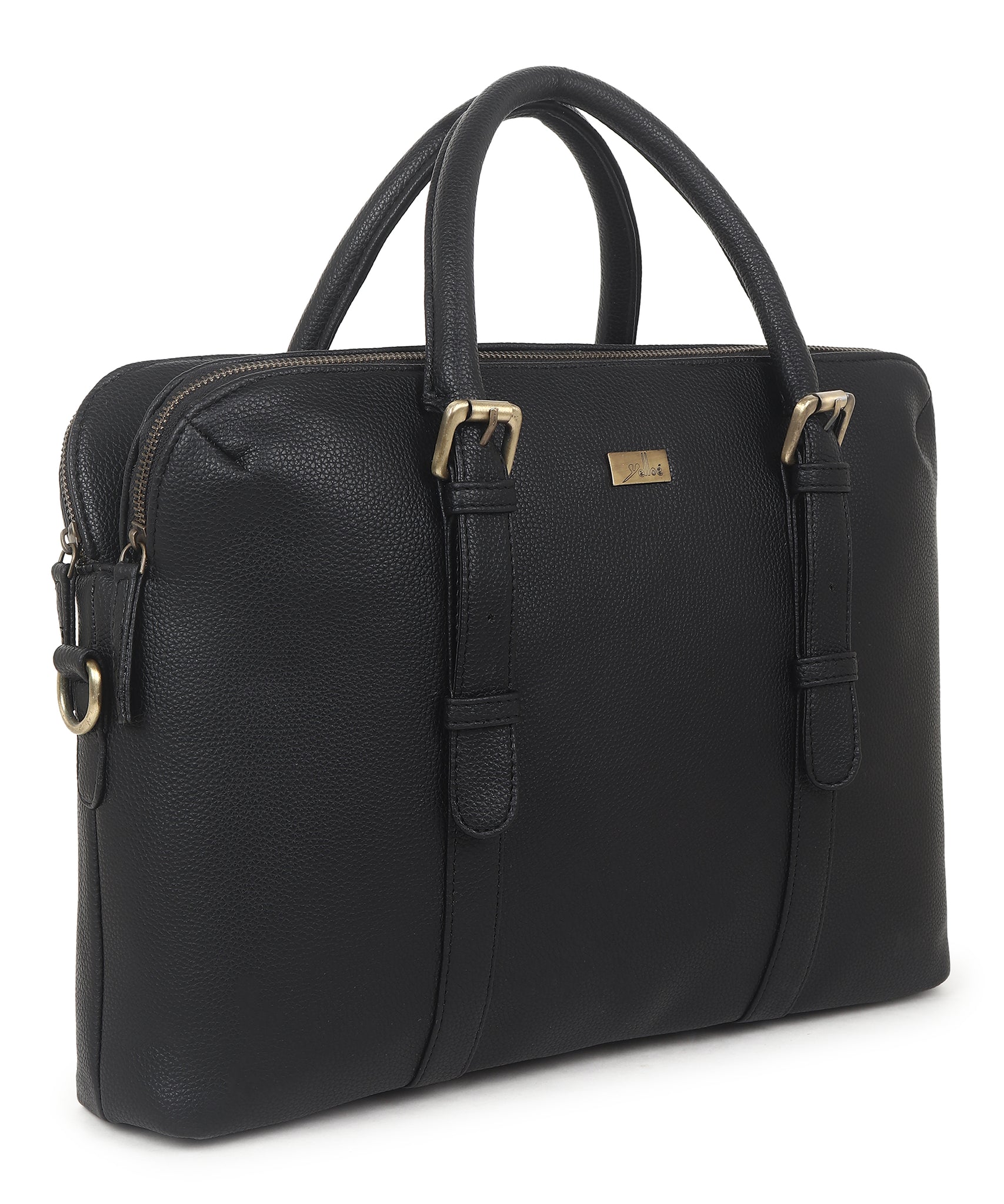 Black Multicompartment Laptop Bag for Men