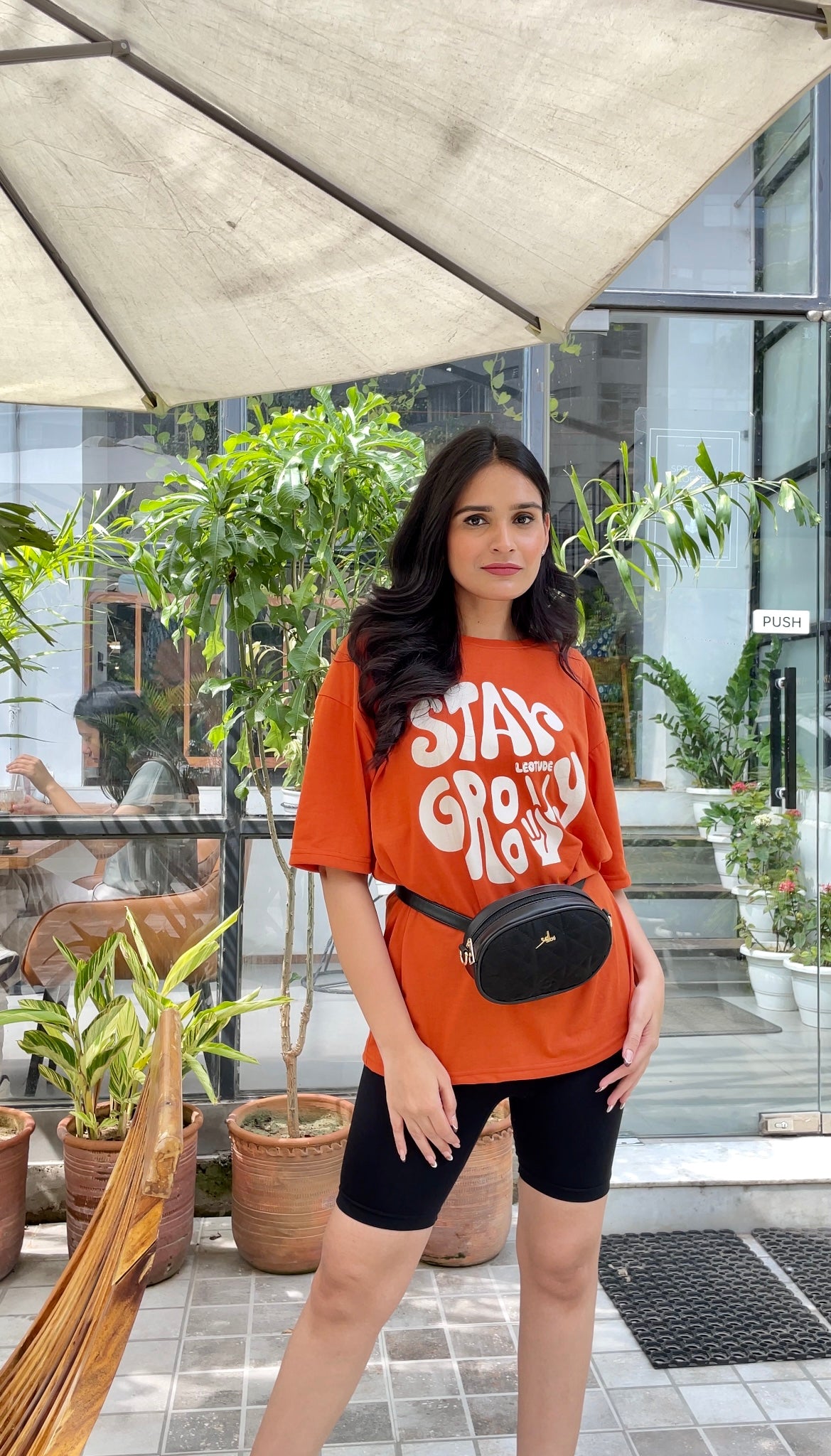 Suede sling bag cum fanny pack