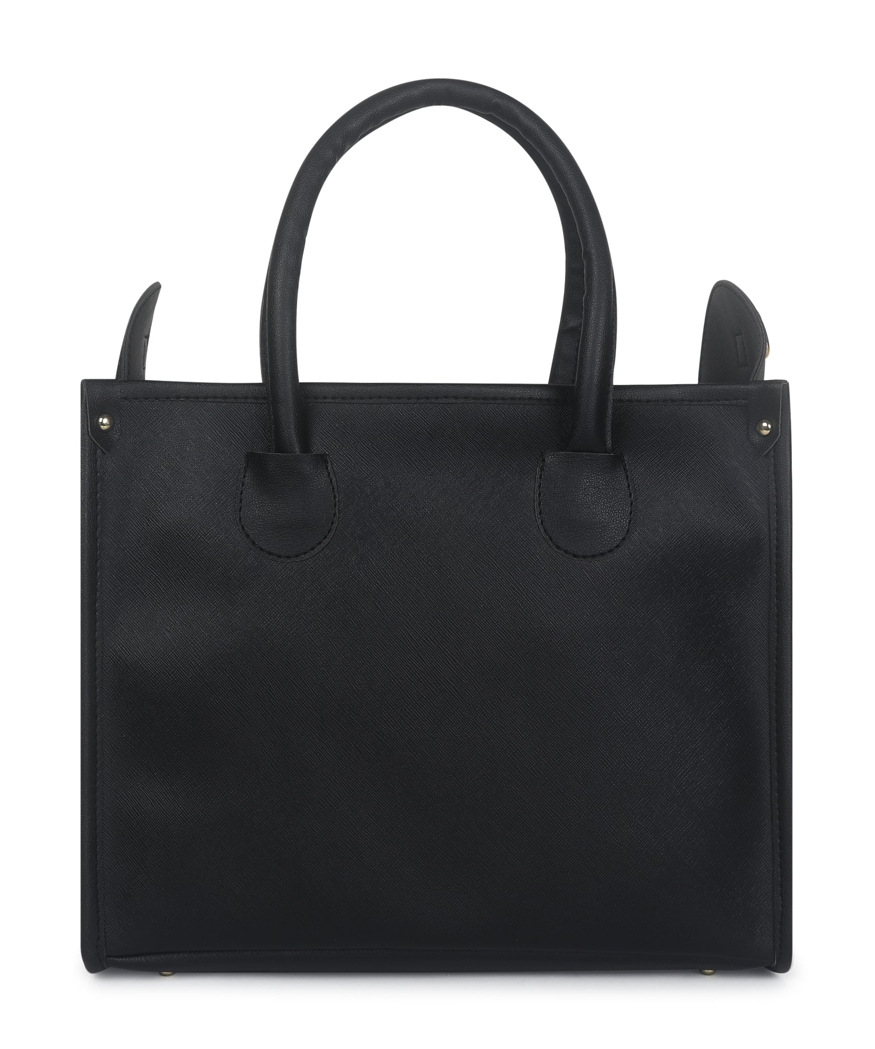 Black Saffiano Synthetic Leather Handbag For Women