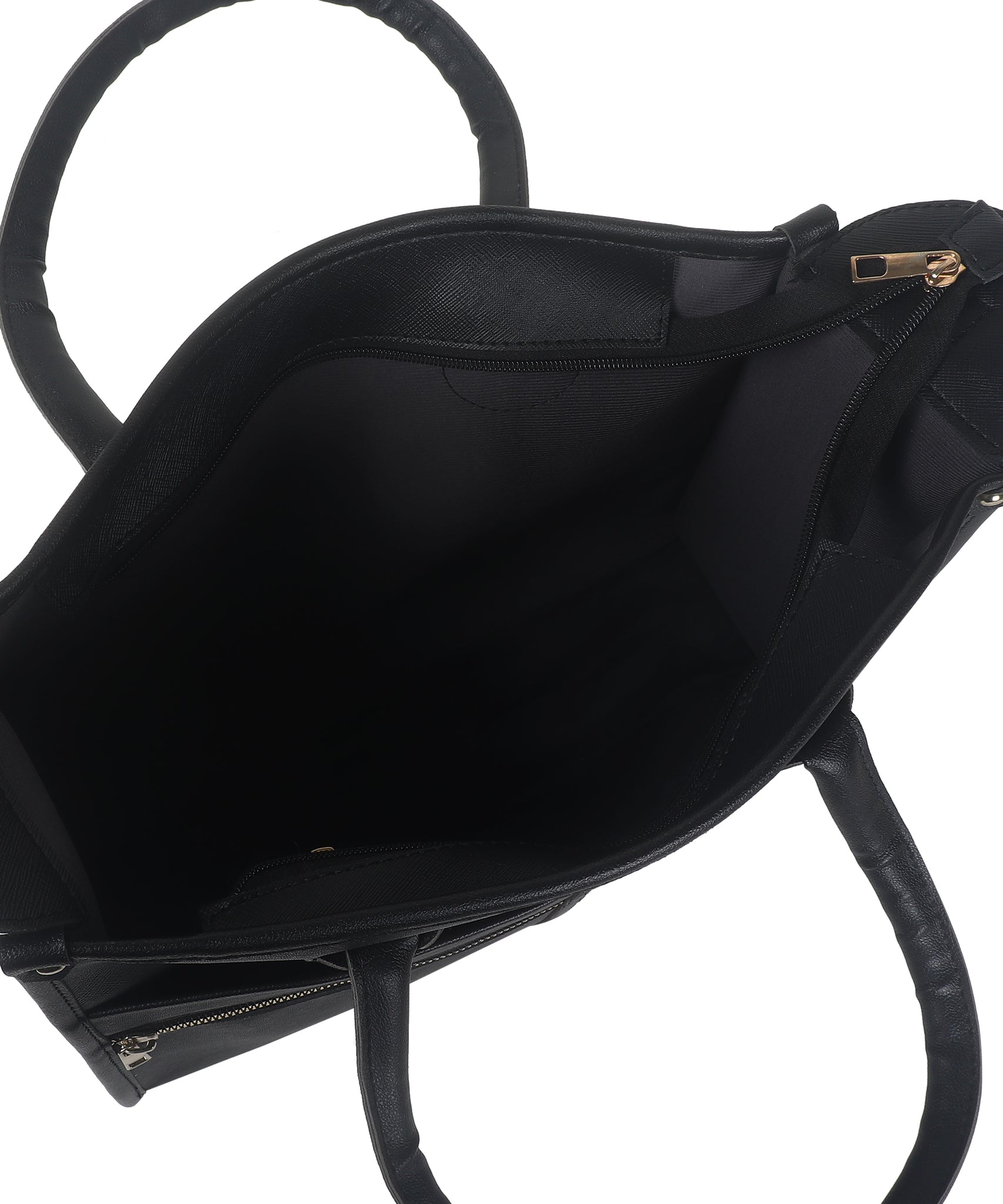 Black Saffiano Synthetic Leather Handbag For Women