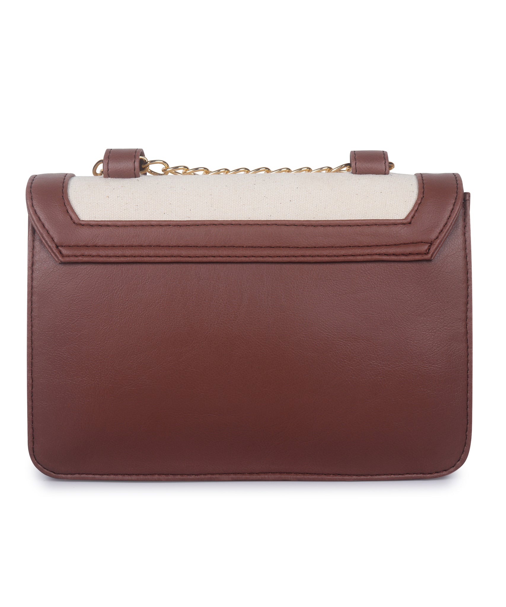 Off White-Tan Canvas Sling Bag For Women