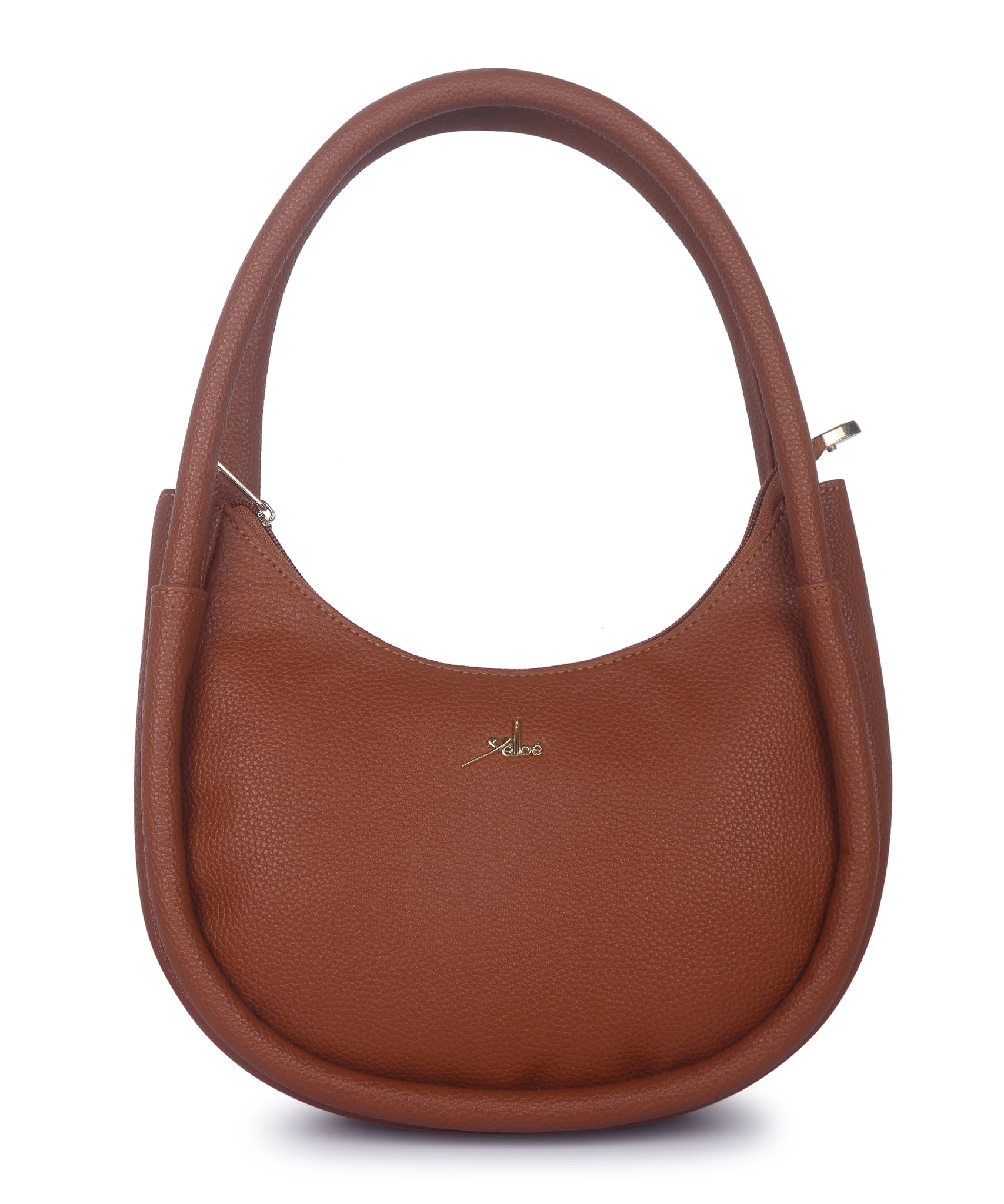 Tan Synthetic Leather Baguette Bag For Women