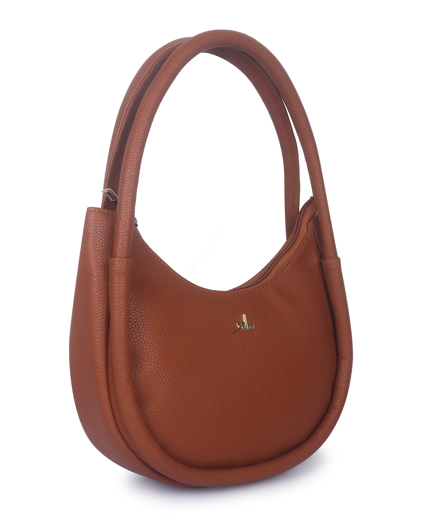 Tan Synthetic Leather Baguette Bag For Women