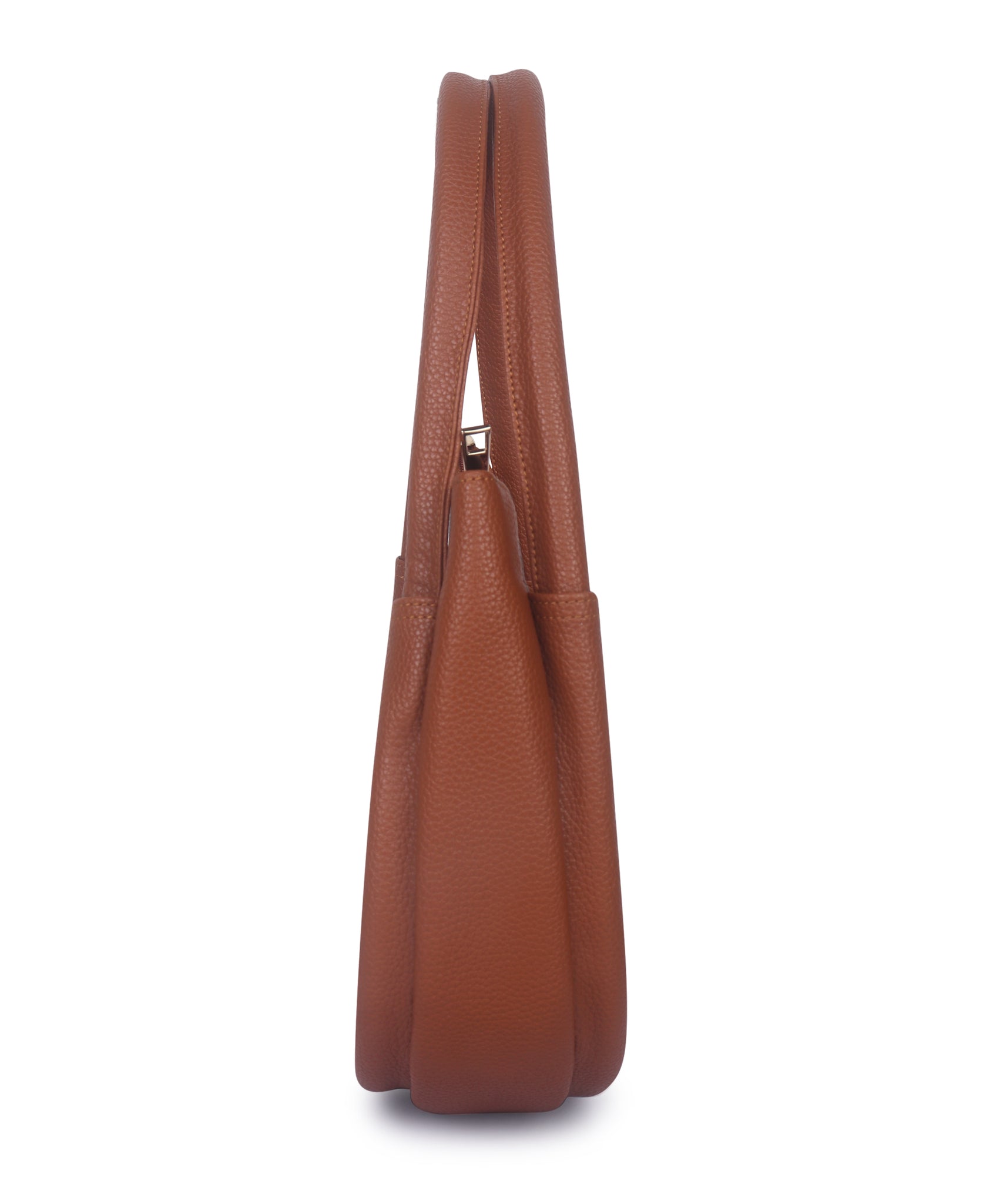 Tan Synthetic Leather Baguette Bag For Women