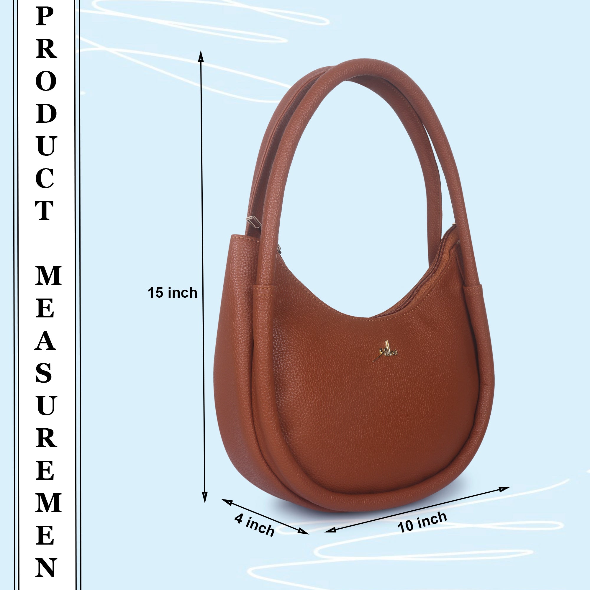 Tan Synthetic Leather Baguette Bag For Women
