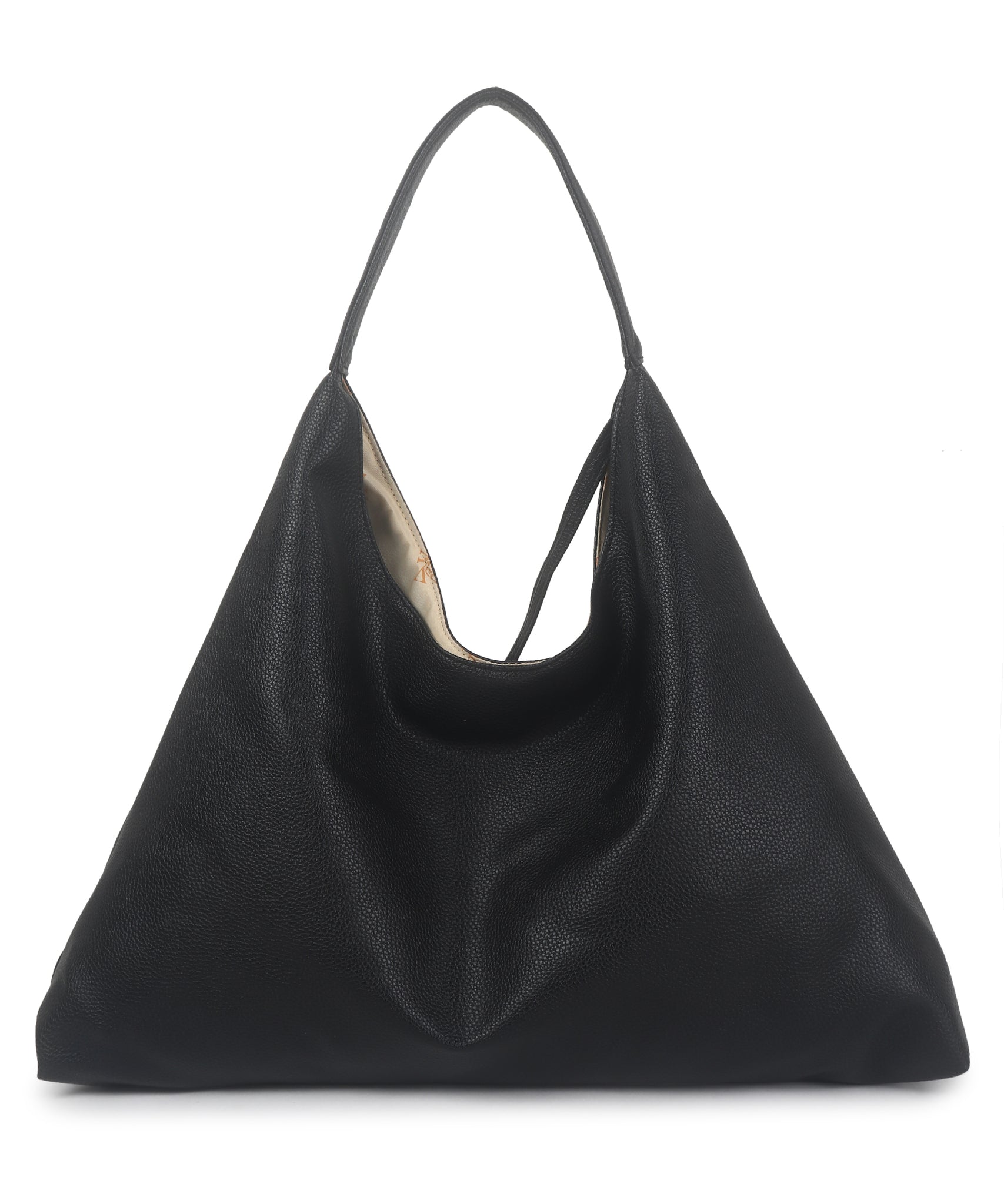 Black Synthetic Leather Handbag Bag With Hanging Pouch For Women
