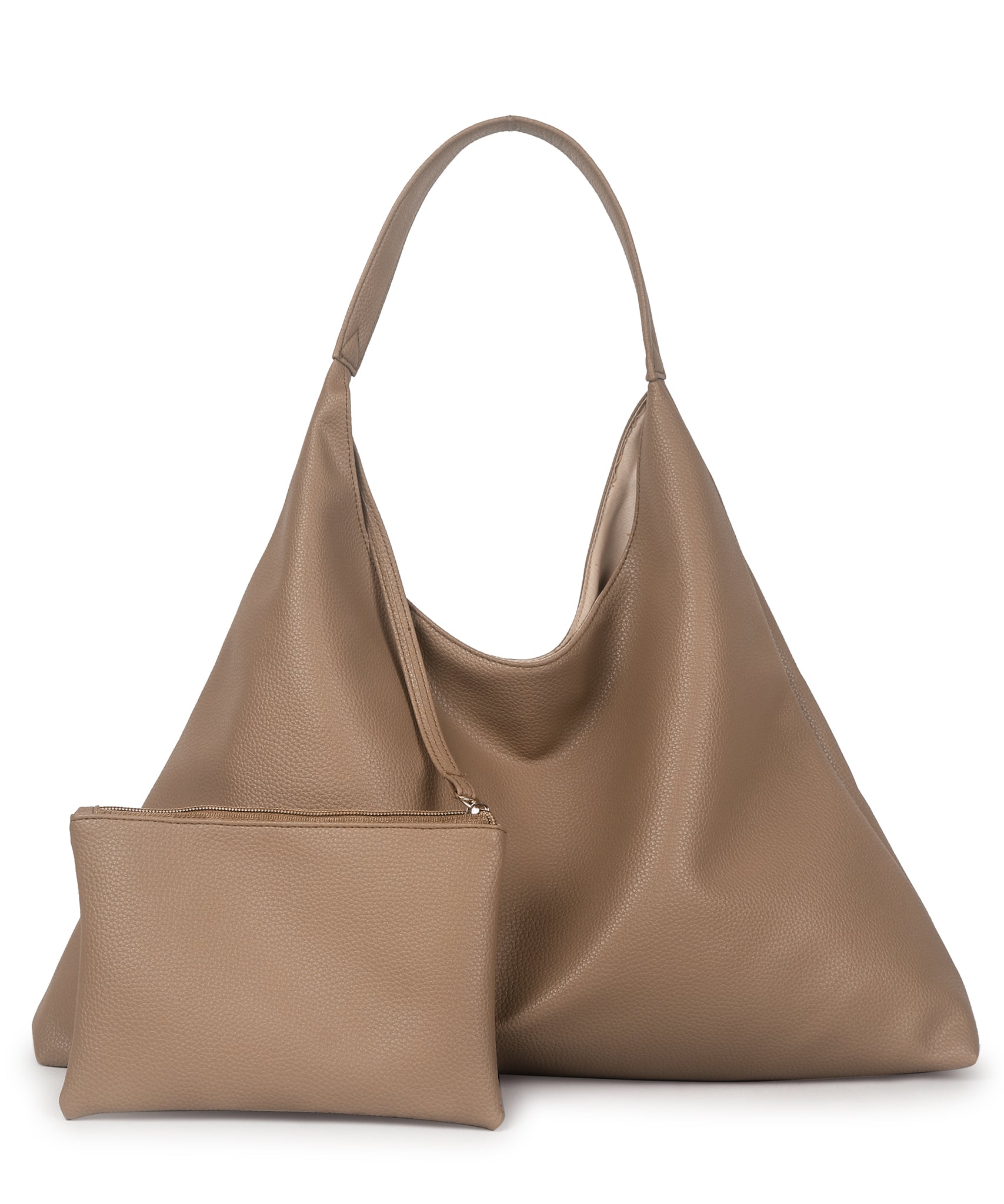 Camel Synthetic Leather Handbag Bag With Hanging Pouch For Women
