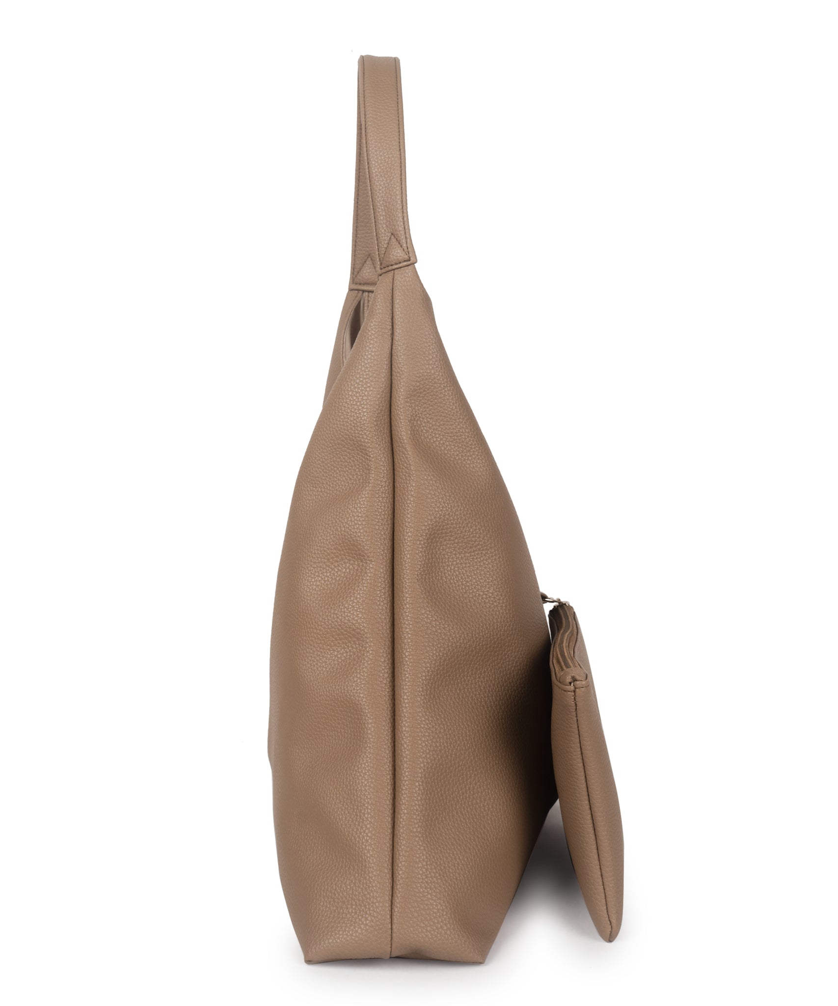 Camel Synthetic Leather Handbag Bag With Hanging Pouch For Women