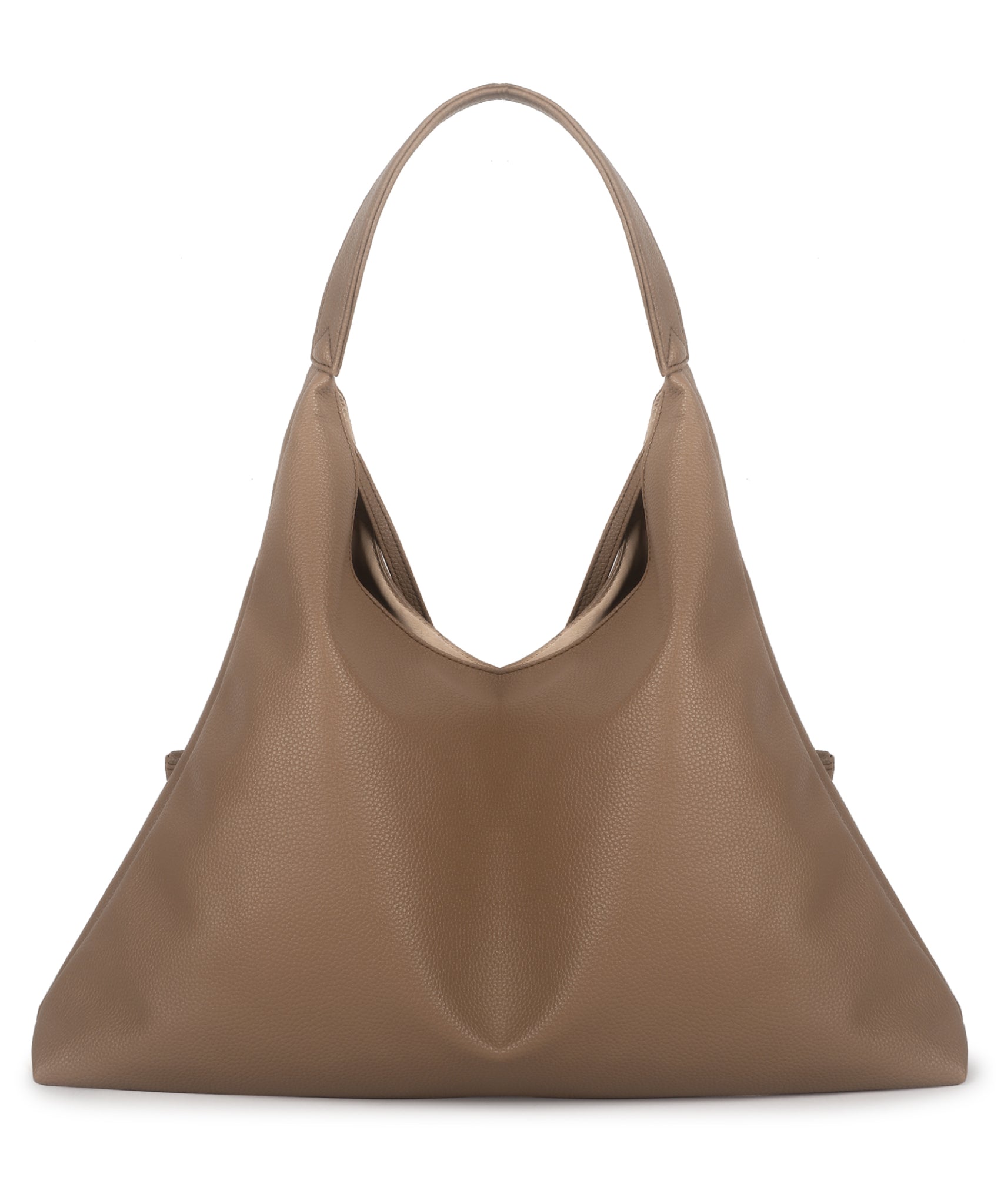 Camel Synthetic Leather Handbag Bag With Hanging Pouch For Women