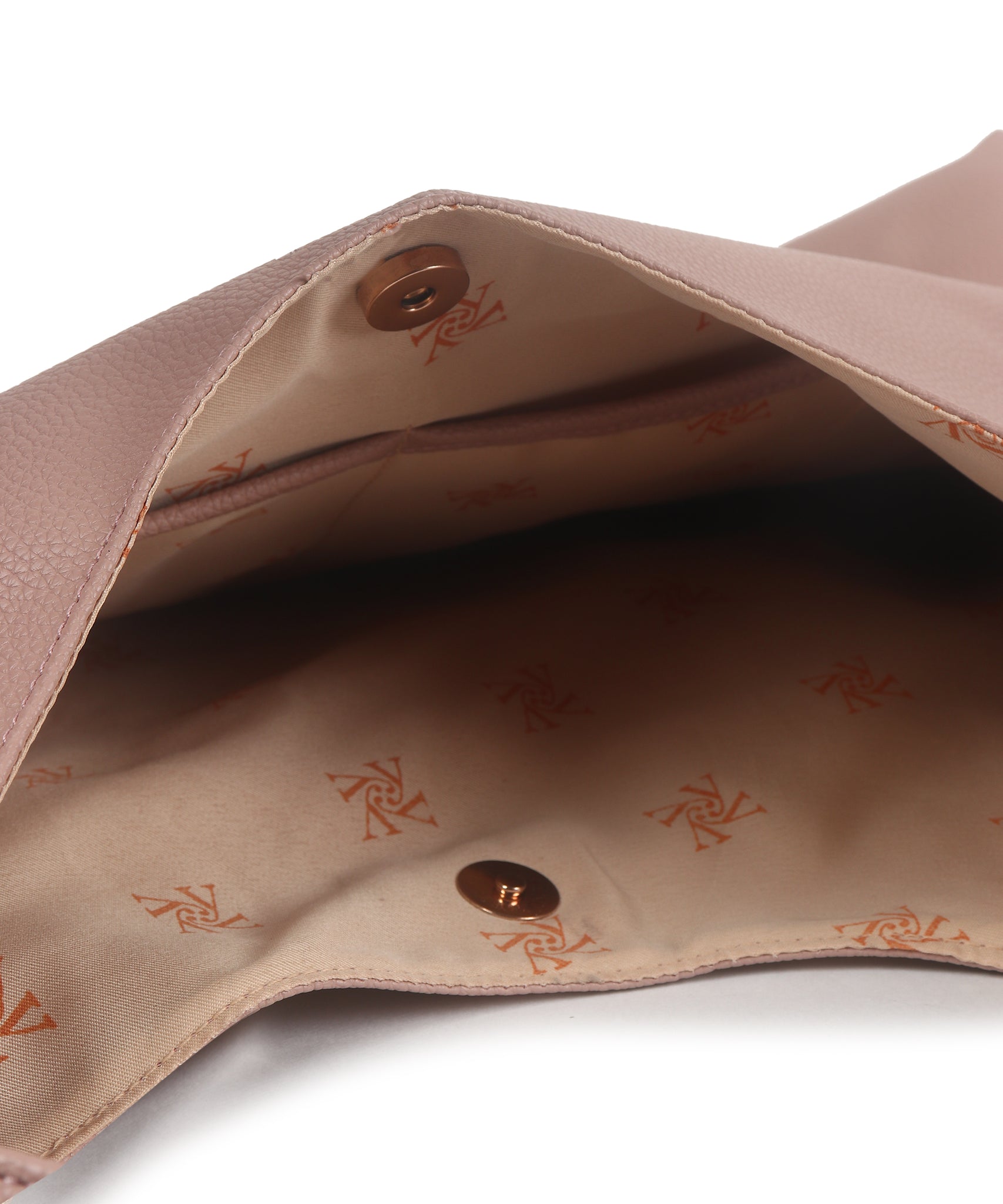 Dusty Pink Synthetic Leather Handbag Bag With Hanging Pouch For Women