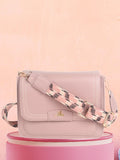 Dusty Pink Multicompartment Sling Bag For Women
