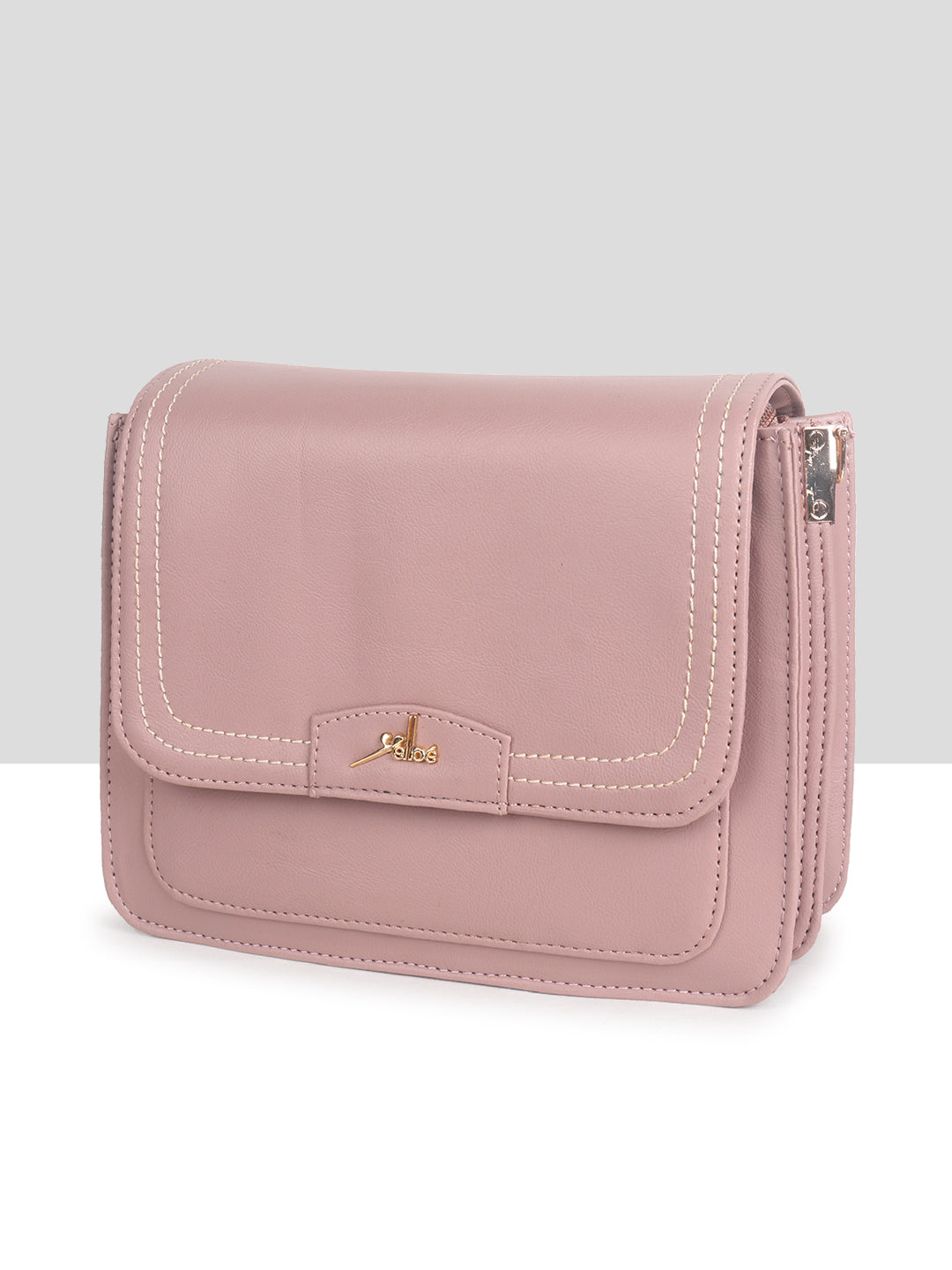 Dusty Pink Multicompartment Sling Bag For Women