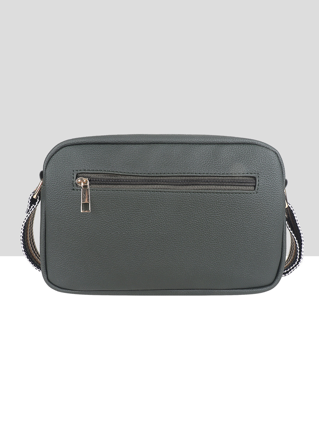 Green Multicompartment Sling Bag For Women