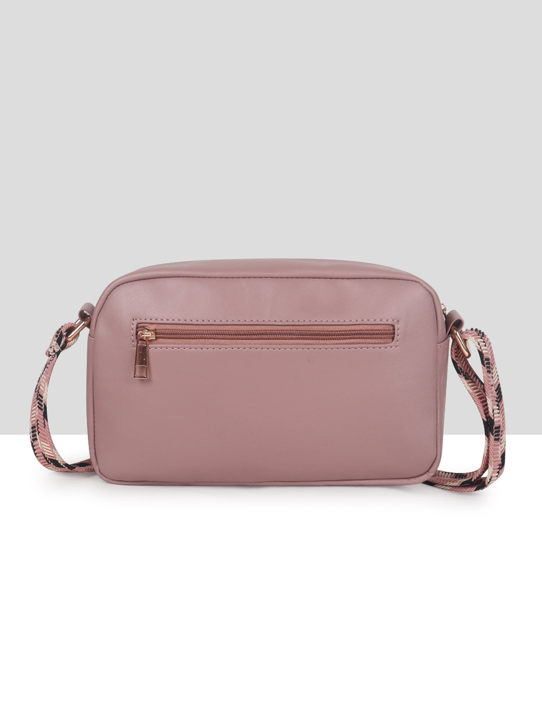 Dusty Pink Multicompartment Sling Bag For Women
