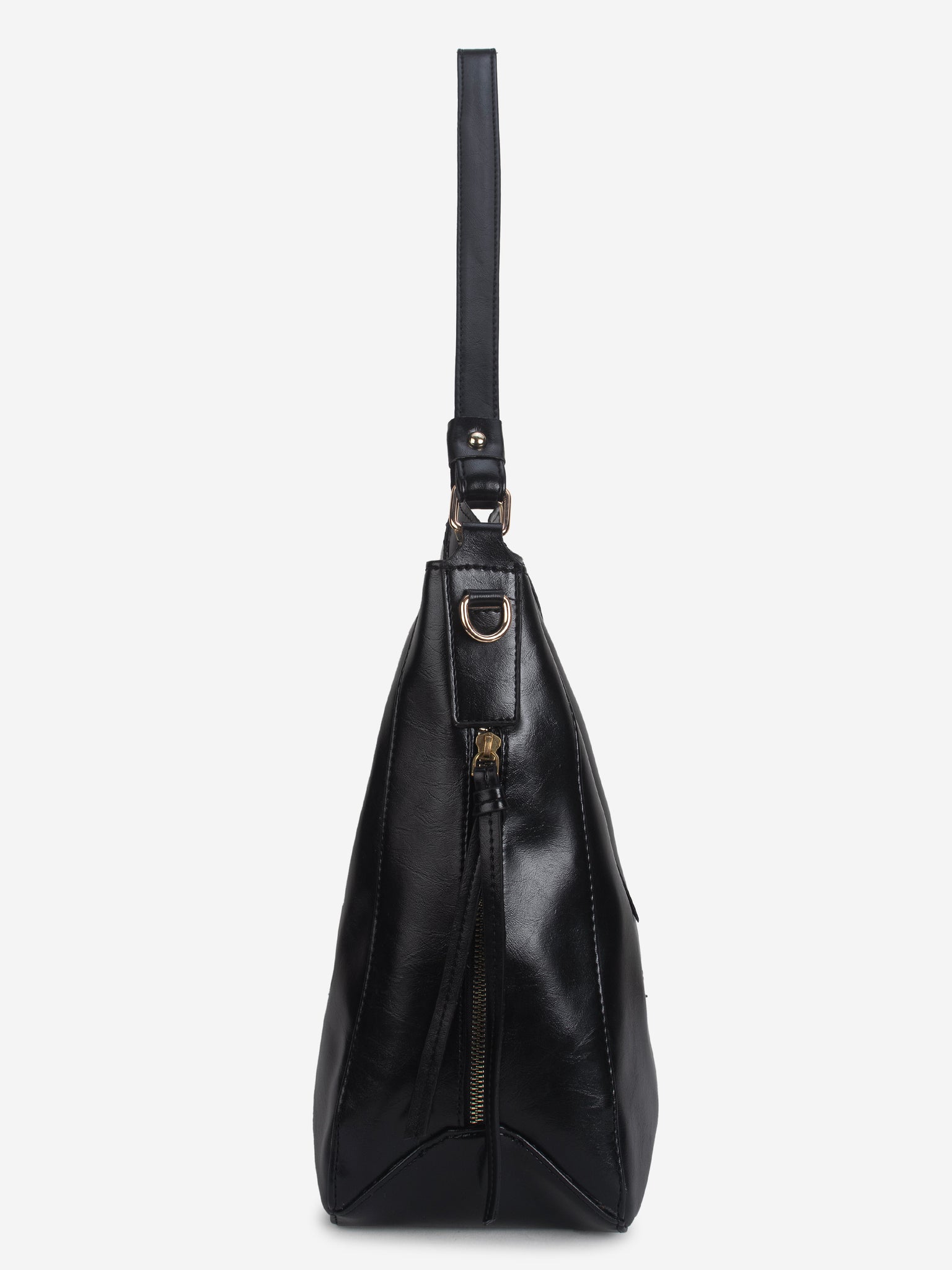 Black Synthetic Leather Handbag for Women