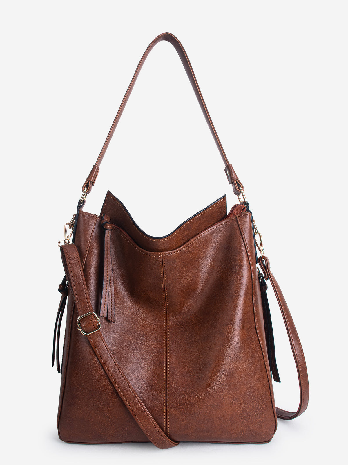 Tan Synthetic Leather Handbag for Women