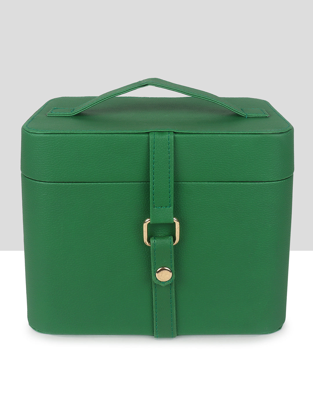 Yelloe Green PU Leather Vanity Makeup Box for Women