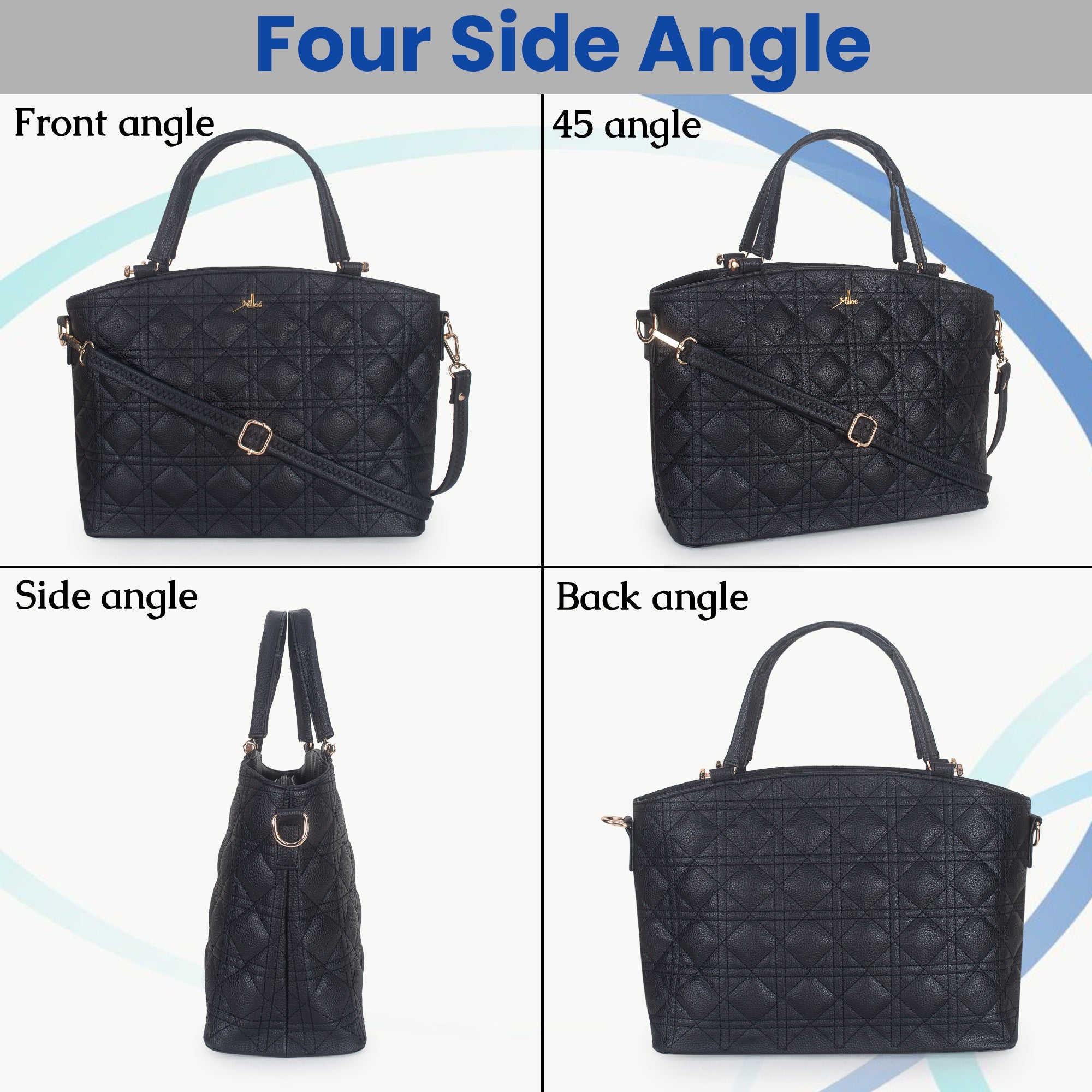 Black Spacious Quilted Hand Bag