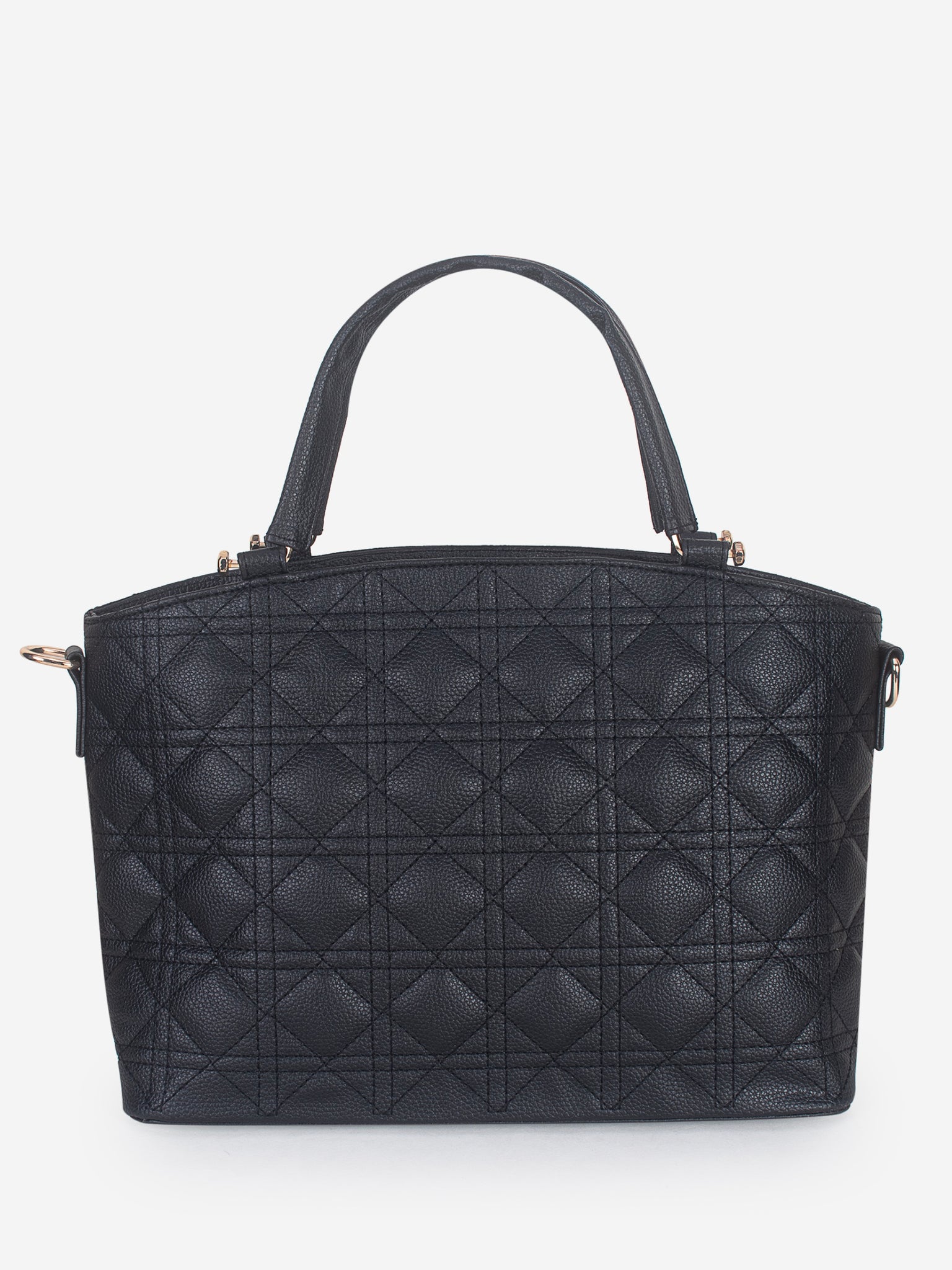 Black Spacious Quilted Hand Bag