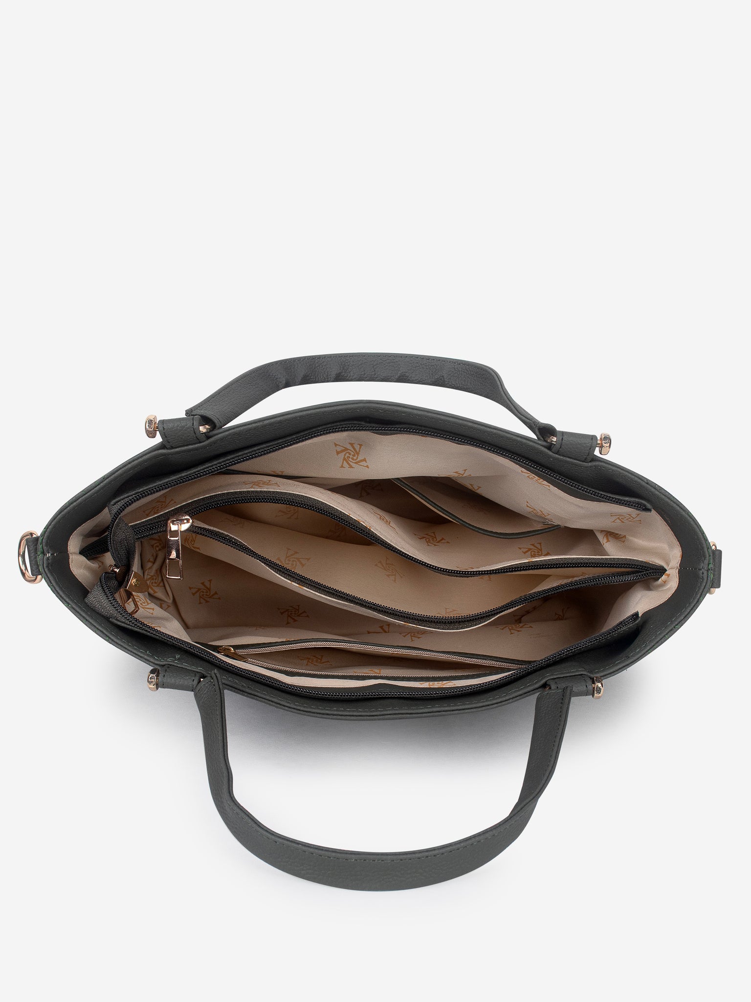 Green Spacious Quilted Hand Bag