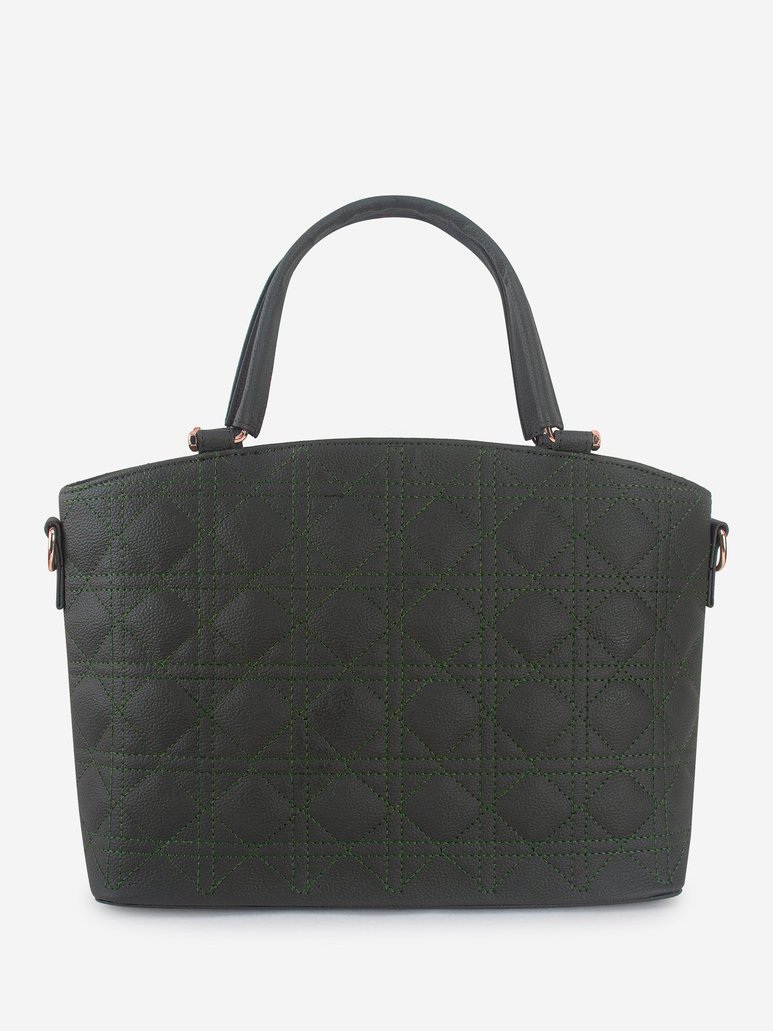 Green Spacious Quilted Hand Bag